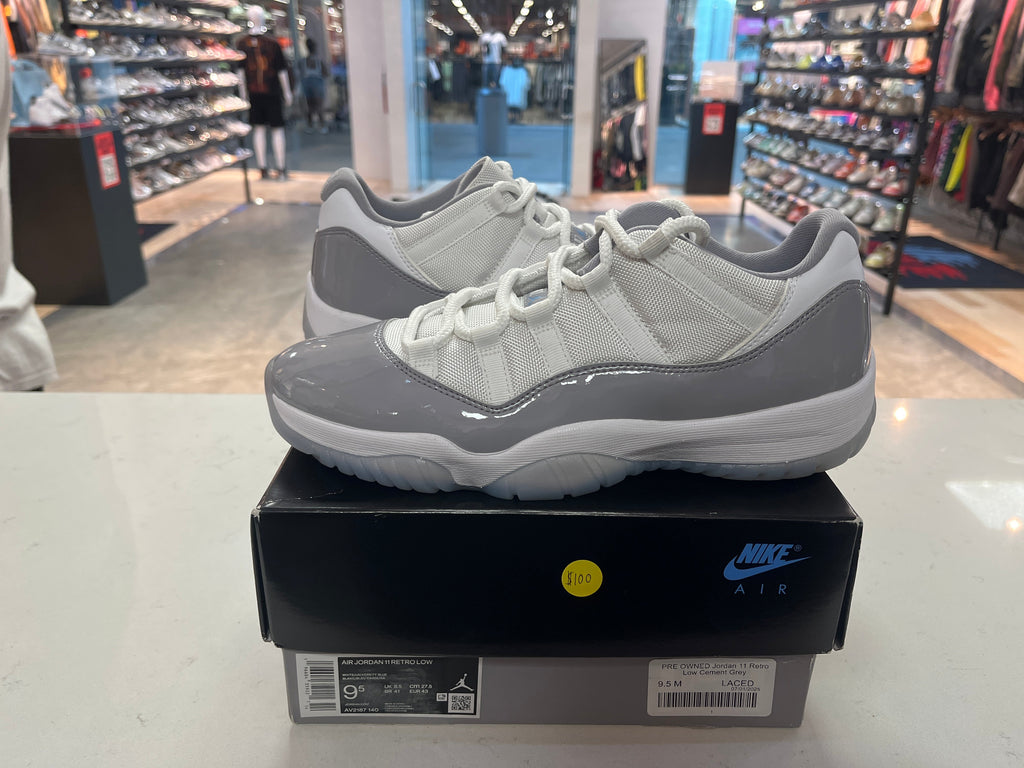 PRE OWNED Jordan 11 Retro Low Cement Grey