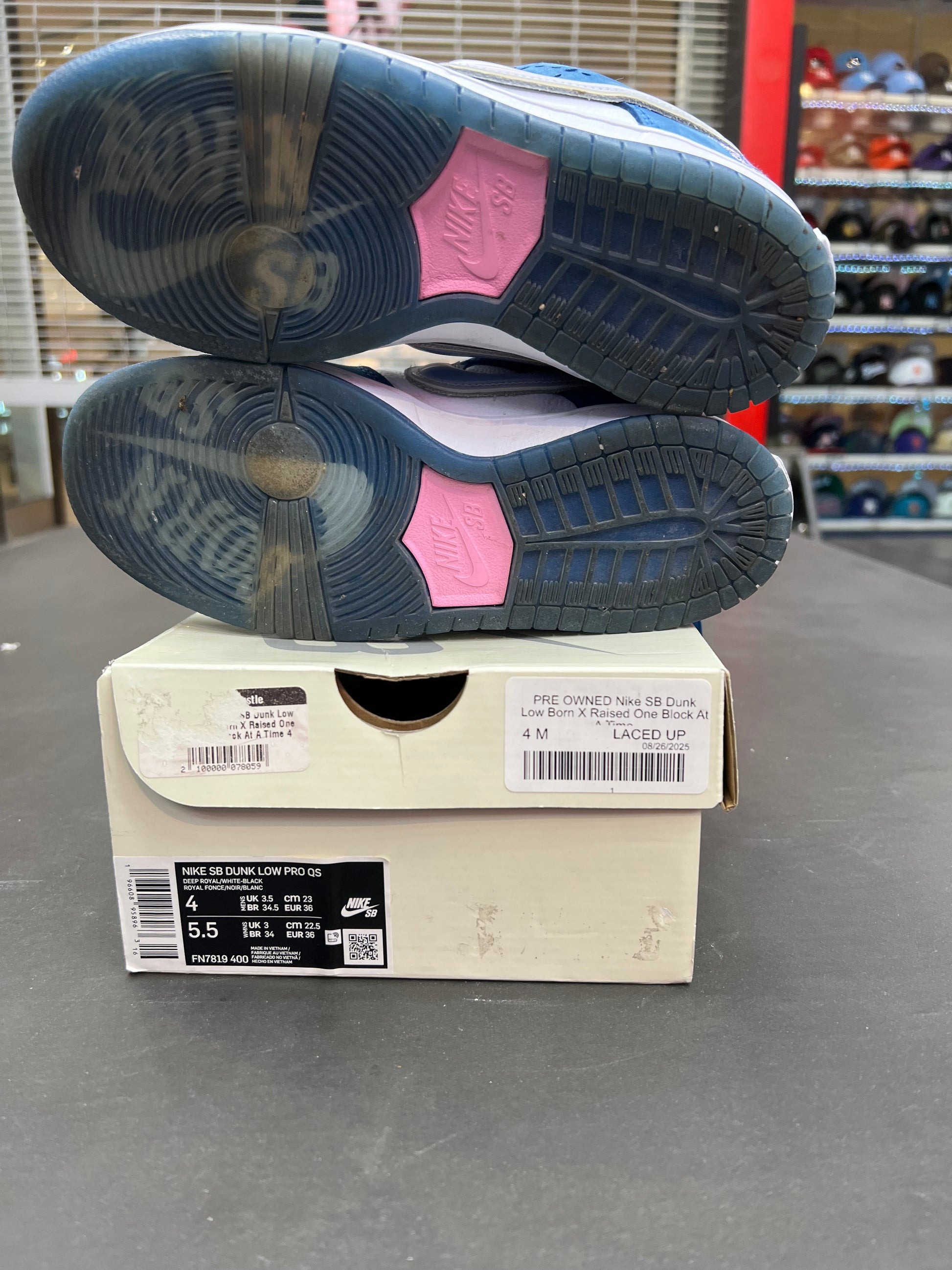 PRE OWNED Nike SB Dunk Low Born X Raised One Block At A Time