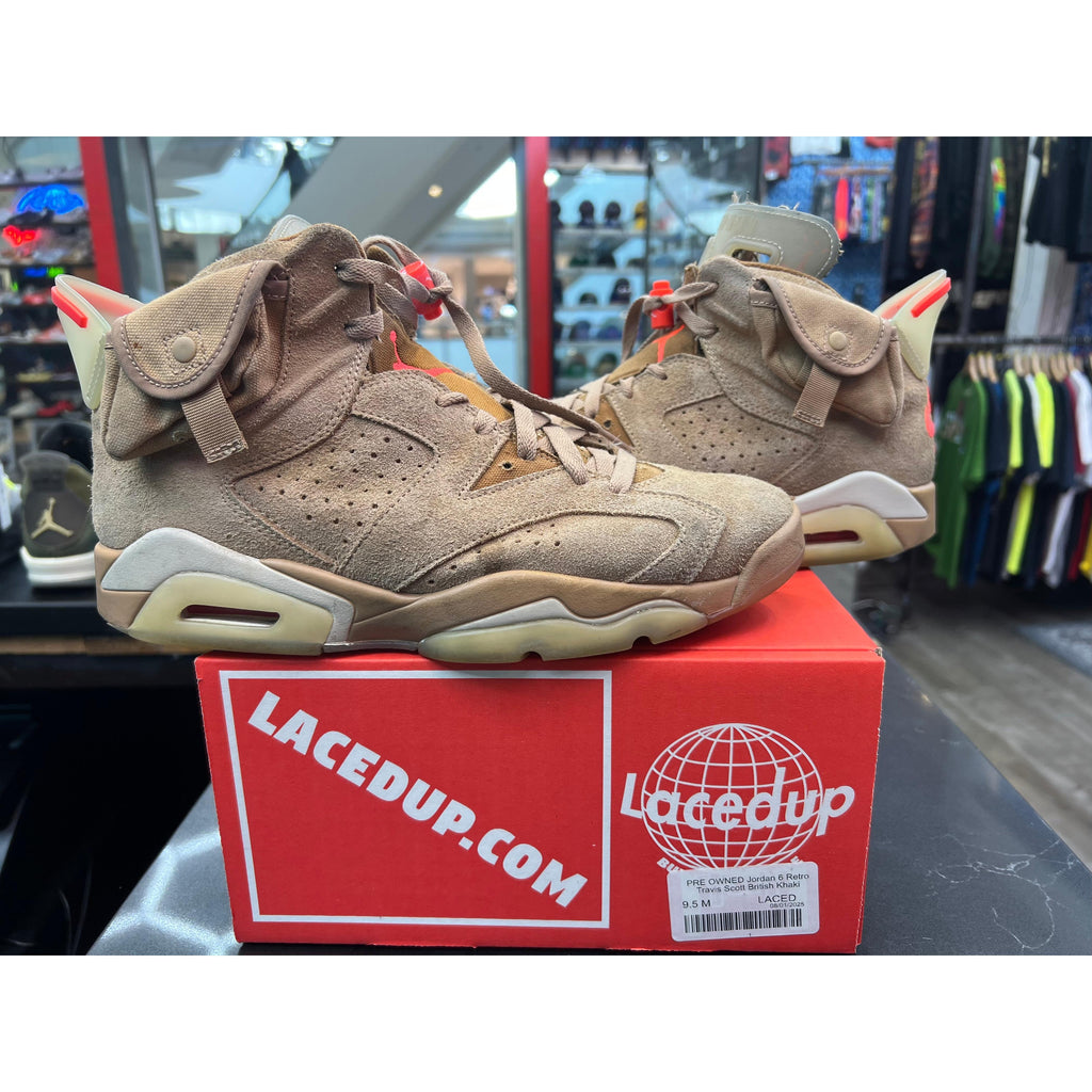 PRE OWNED Jordan 6 Retro Travis Scott British Khaki