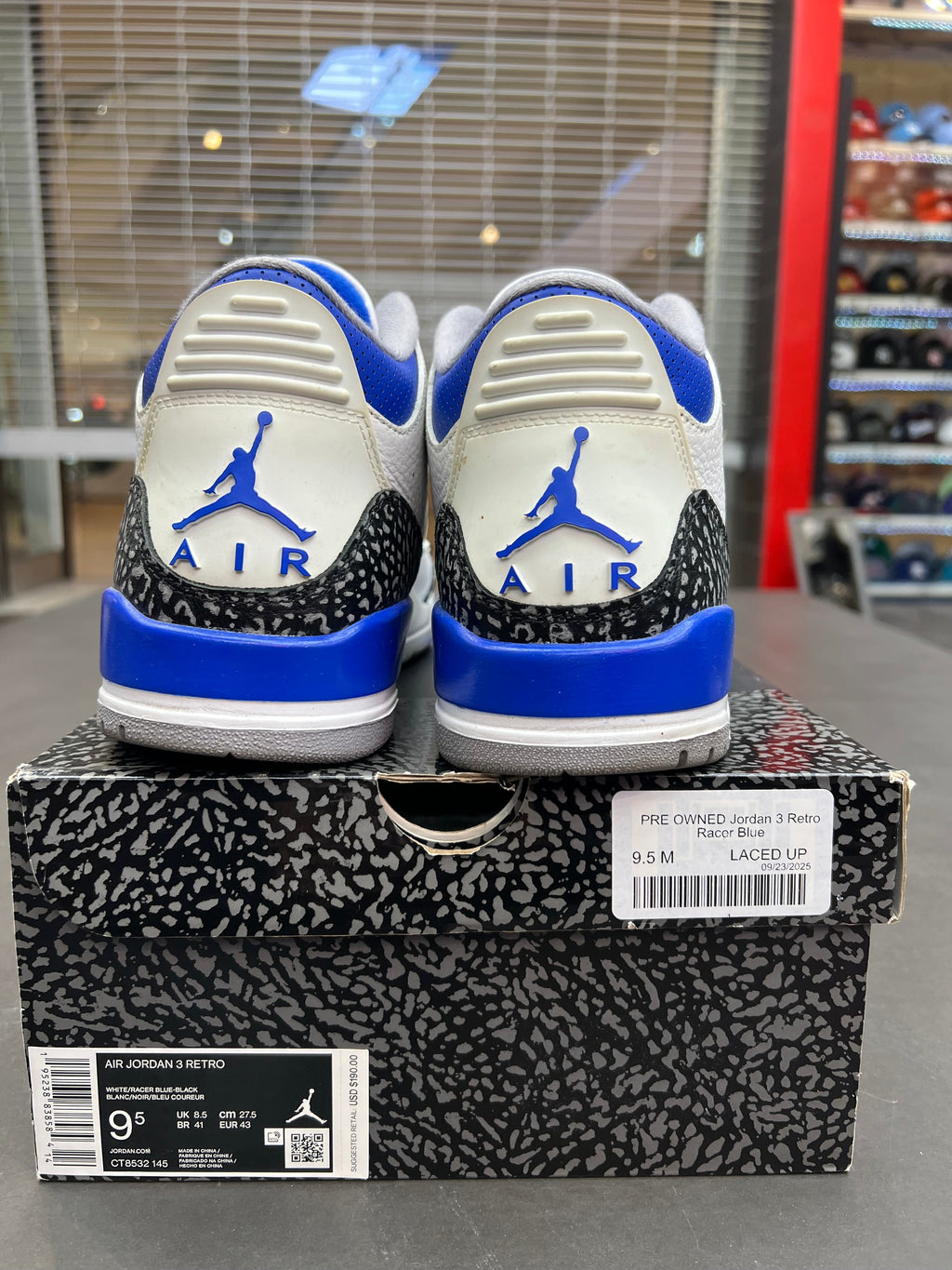 PRE OWNED Jordan 3 Retro Racer Blue