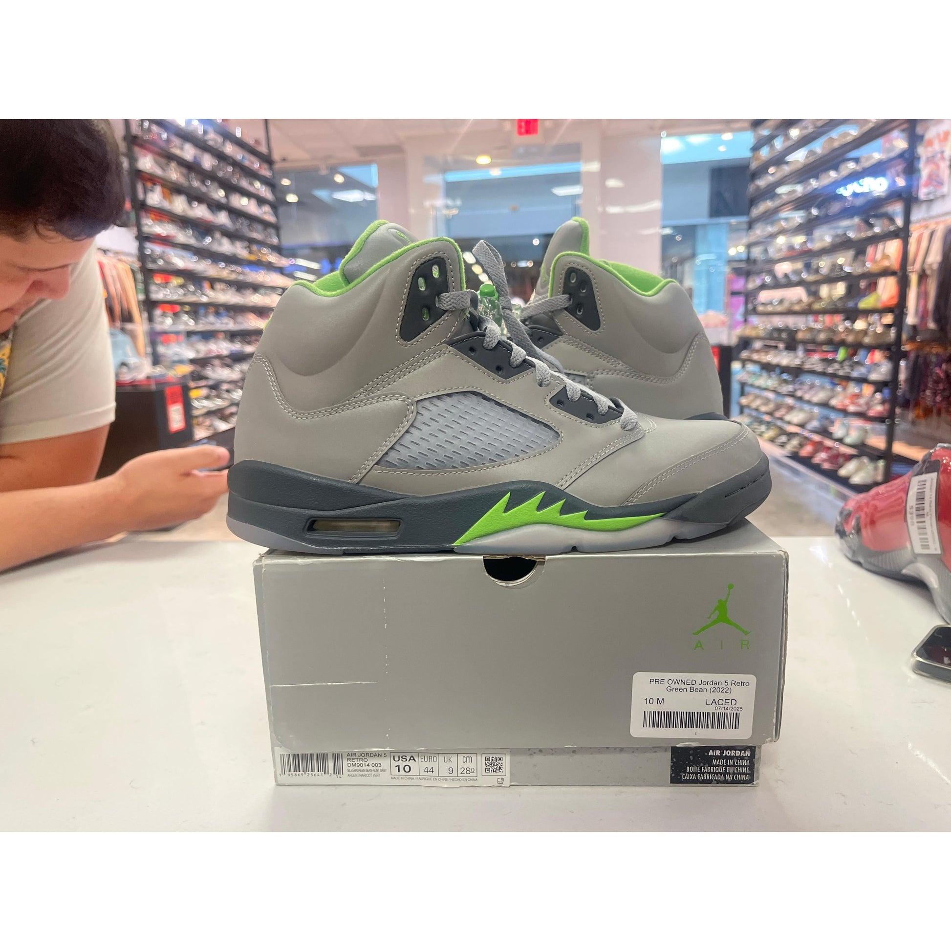 PRE OWNED Jordan 5 Retro Green Bean (2022)