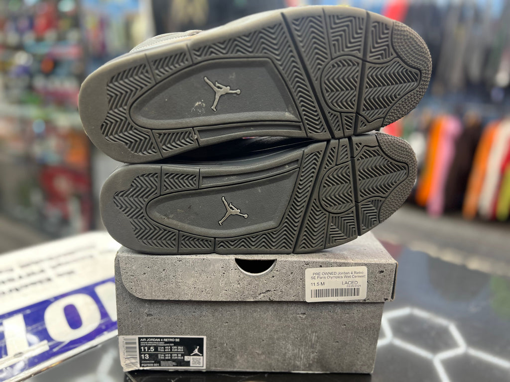 PRE OWNED Jordan 4 Retro SE Paris Olympics Wet Cement