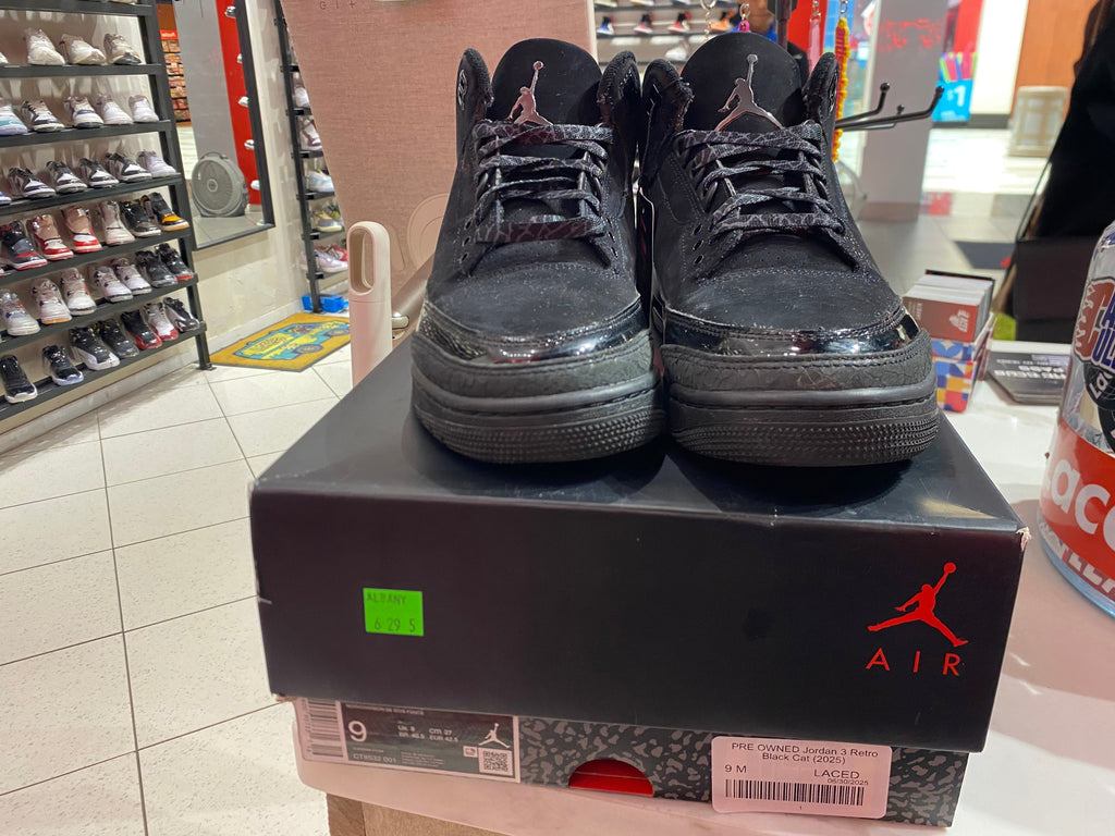 PRE OWNED Jordan 3 Retro Black Cat (2025)