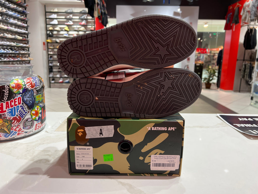 PRE OWNED A Bathing Ape Bape Court Sta Brown Pink