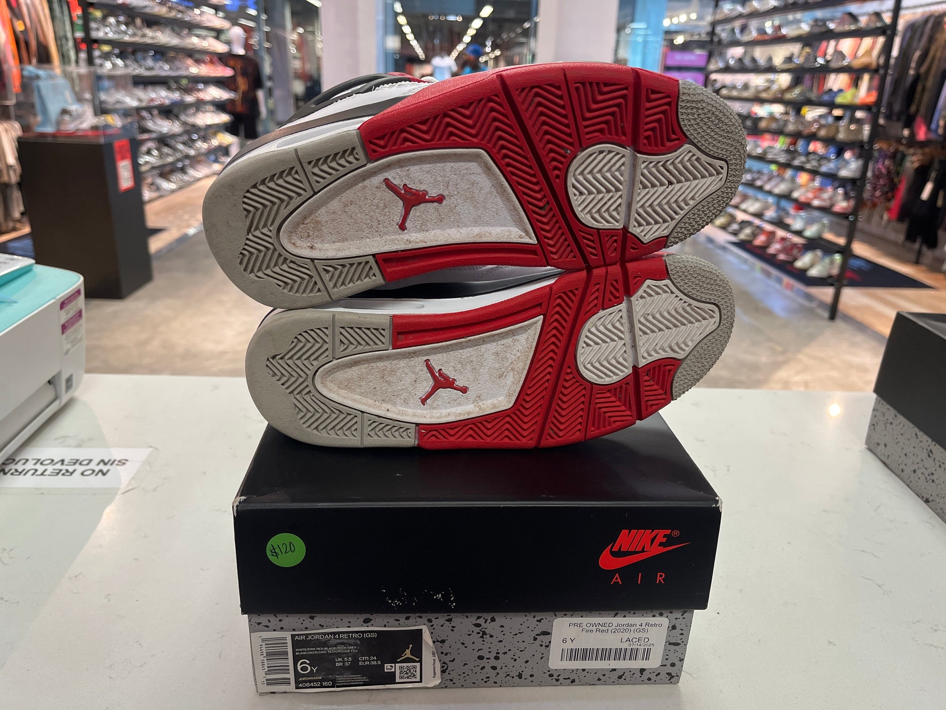 PRE OWNED Jordan 4 Retro Fire Red (2020) (GS)