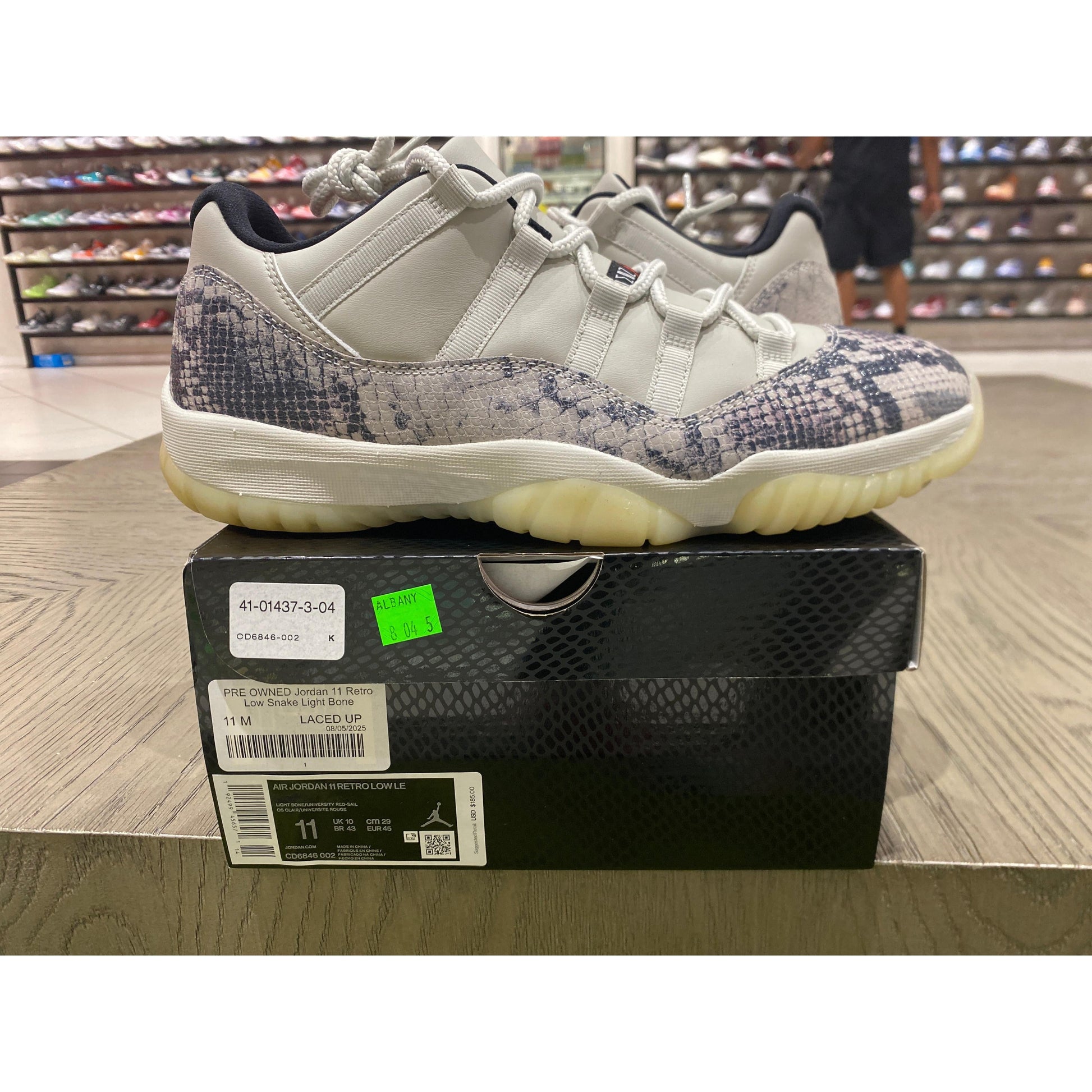 PRE OWNED Jordan 11 Retro Low Snake Light Bone