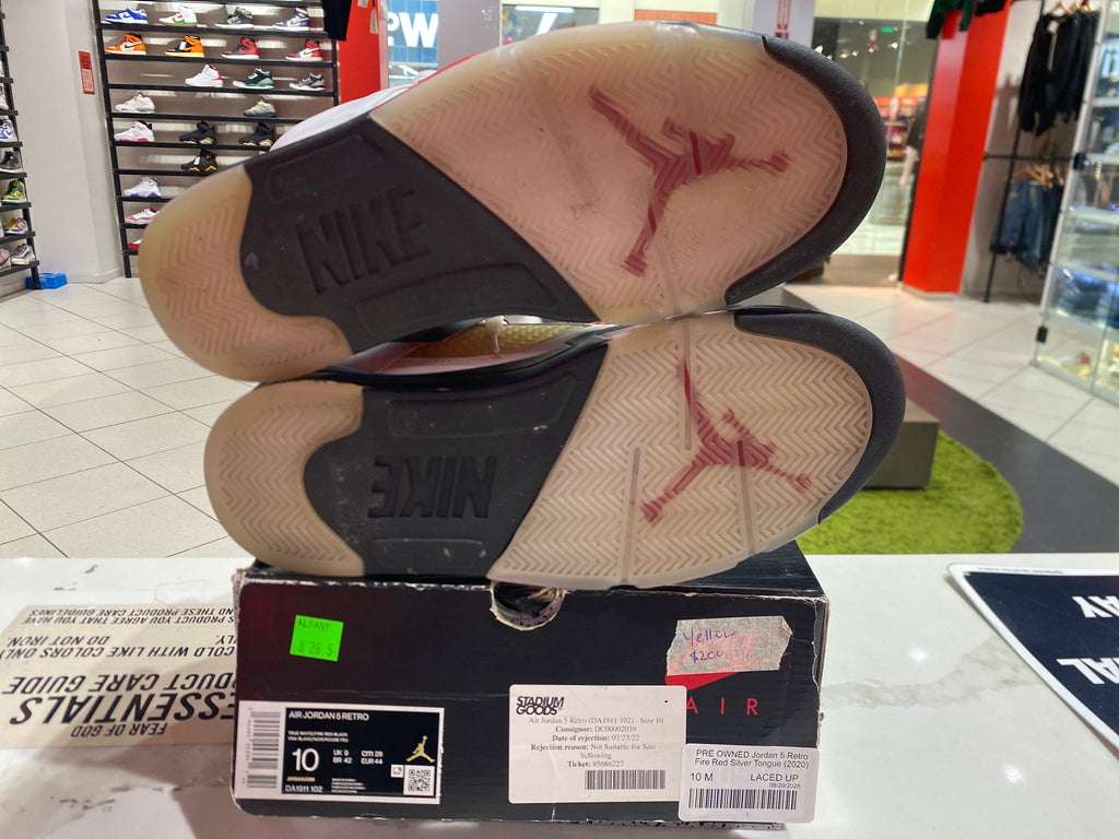 PRE OWNED Jordan 5 Retro Fire Red Silver Tongue (2020)