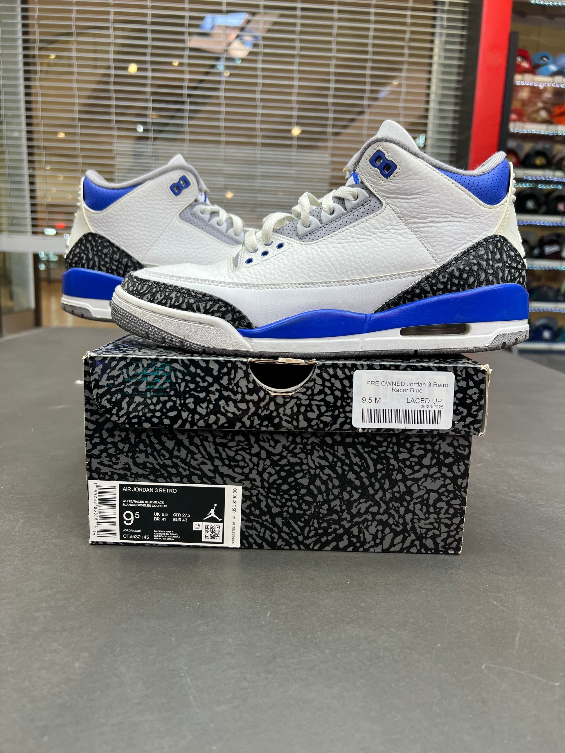 PRE OWNED Jordan 3 Retro Racer Blue