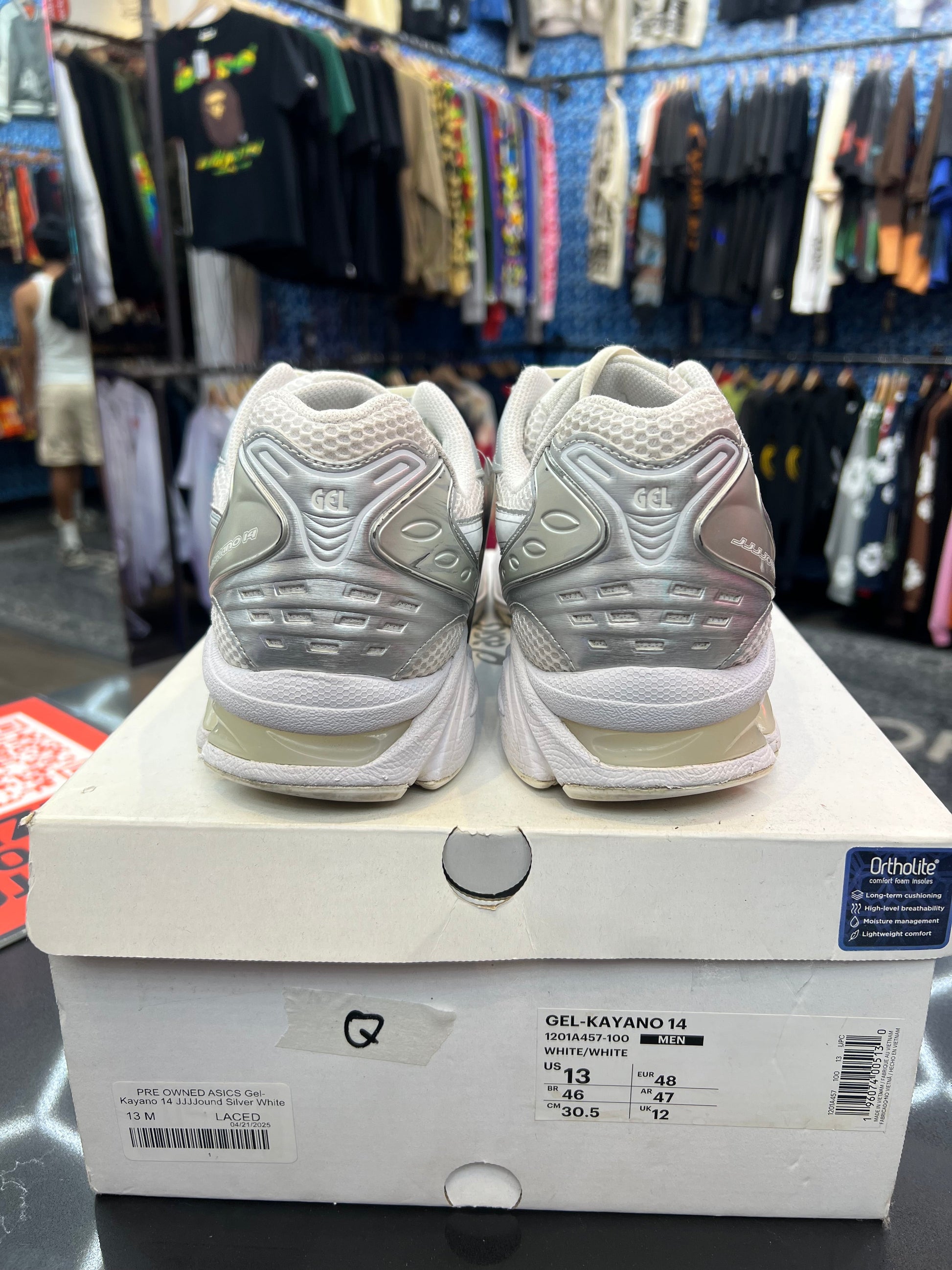 PRE OWNED ASICS Gel-Kayano 14 JJJJound Silver White
