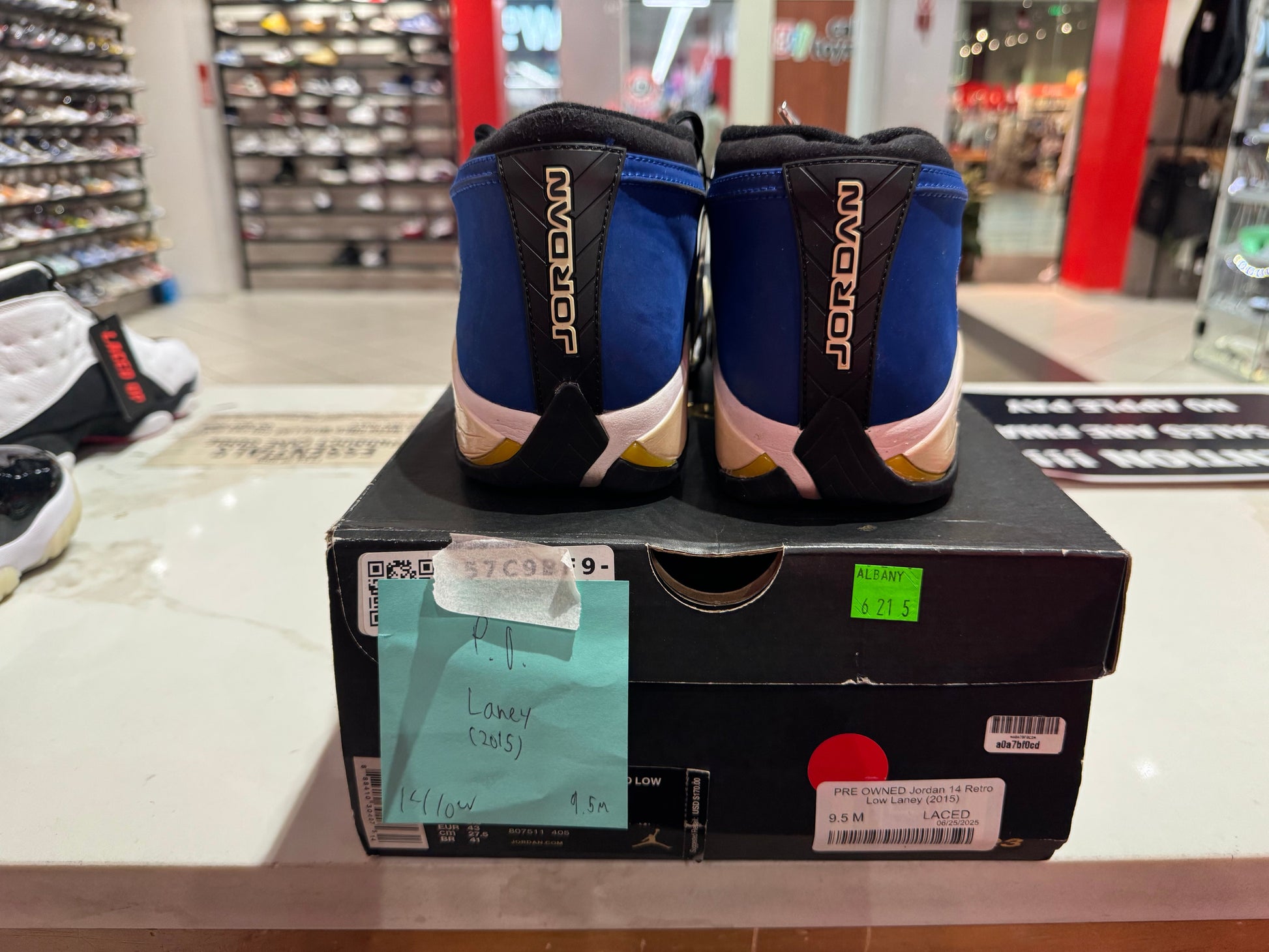 PRE OWNED Jordan 14 Retro Low Laney (2015)