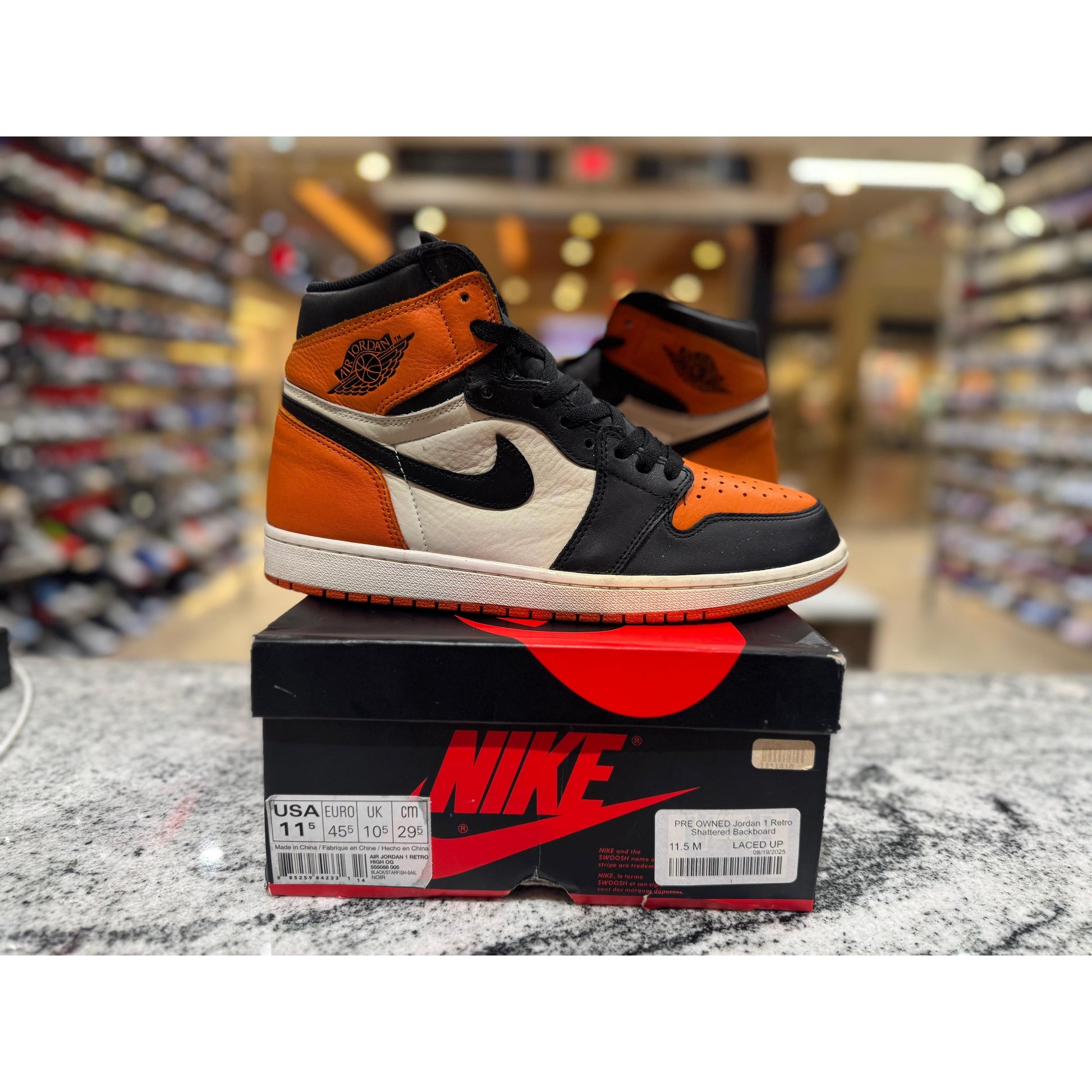 PRE OWNED Jordan 1 Retro Shattered Backboard