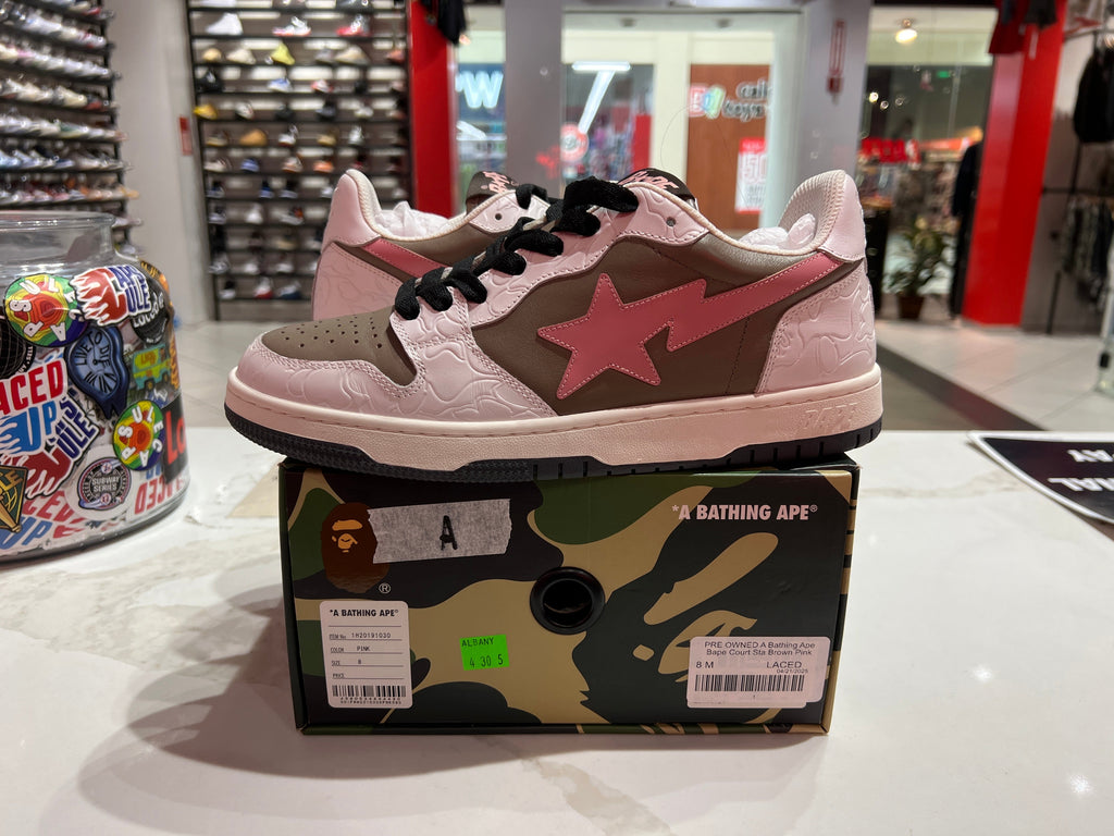 PRE OWNED A Bathing Ape Bape Court Sta Brown Pink