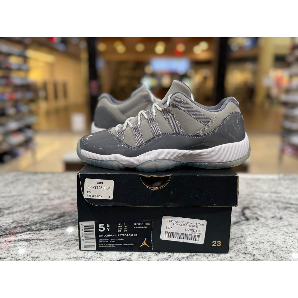 PRE OWNED Jordan 11 Retro Low Cool Grey (GS)