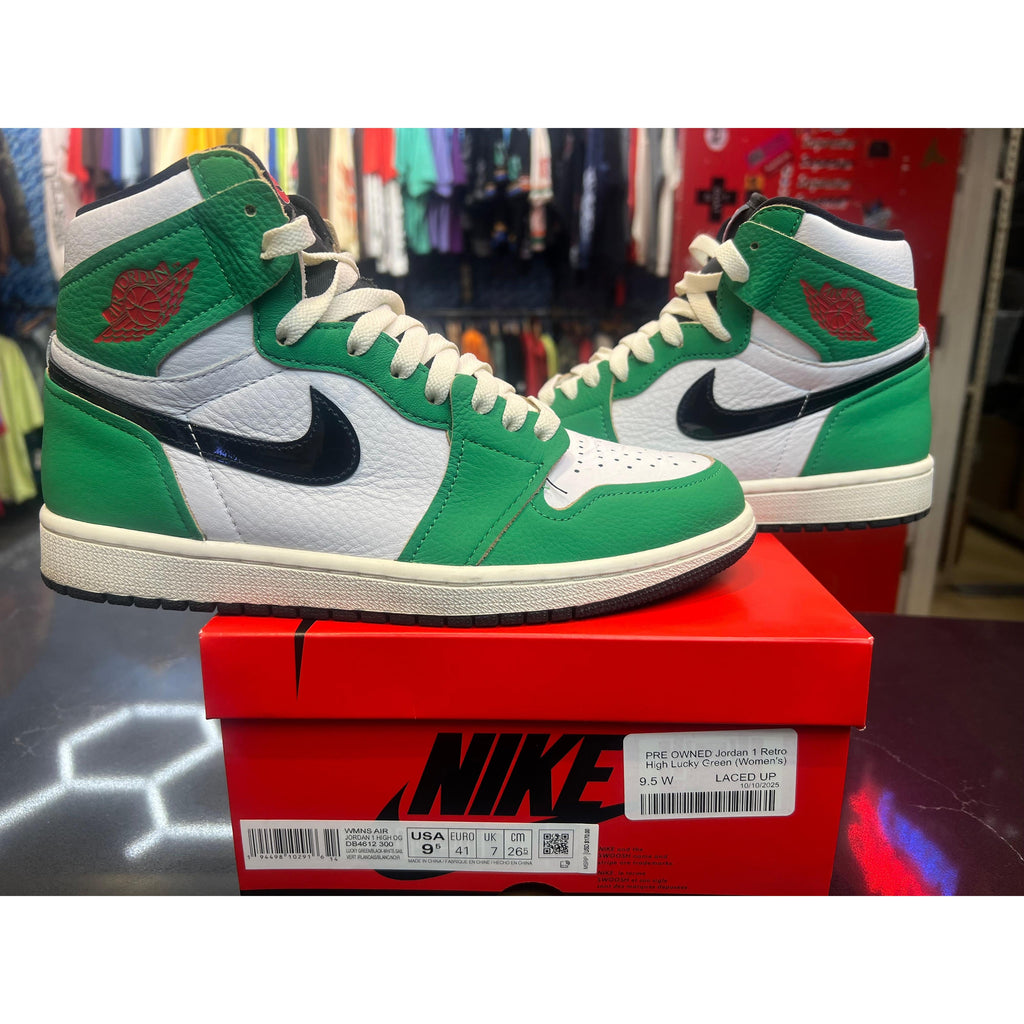 PRE OWNED Jordan 1 Retro High OG Lucky Green (GS) NO BOX