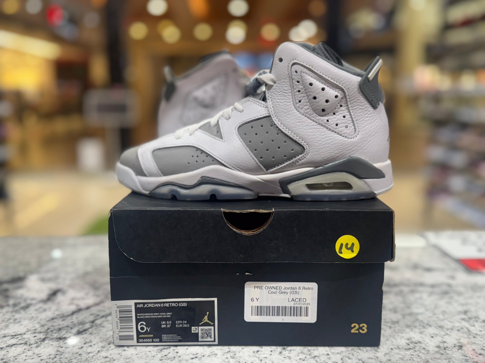 PRE OWNED Jordan 6 Retro Cool Grey (GS)