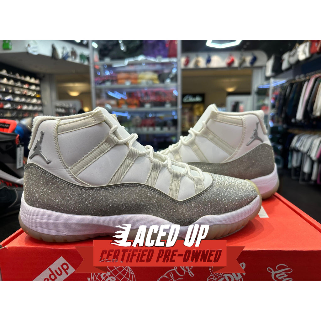 PRE OWNED Jordan 11 Retro White Metallic Silver (Women's)
