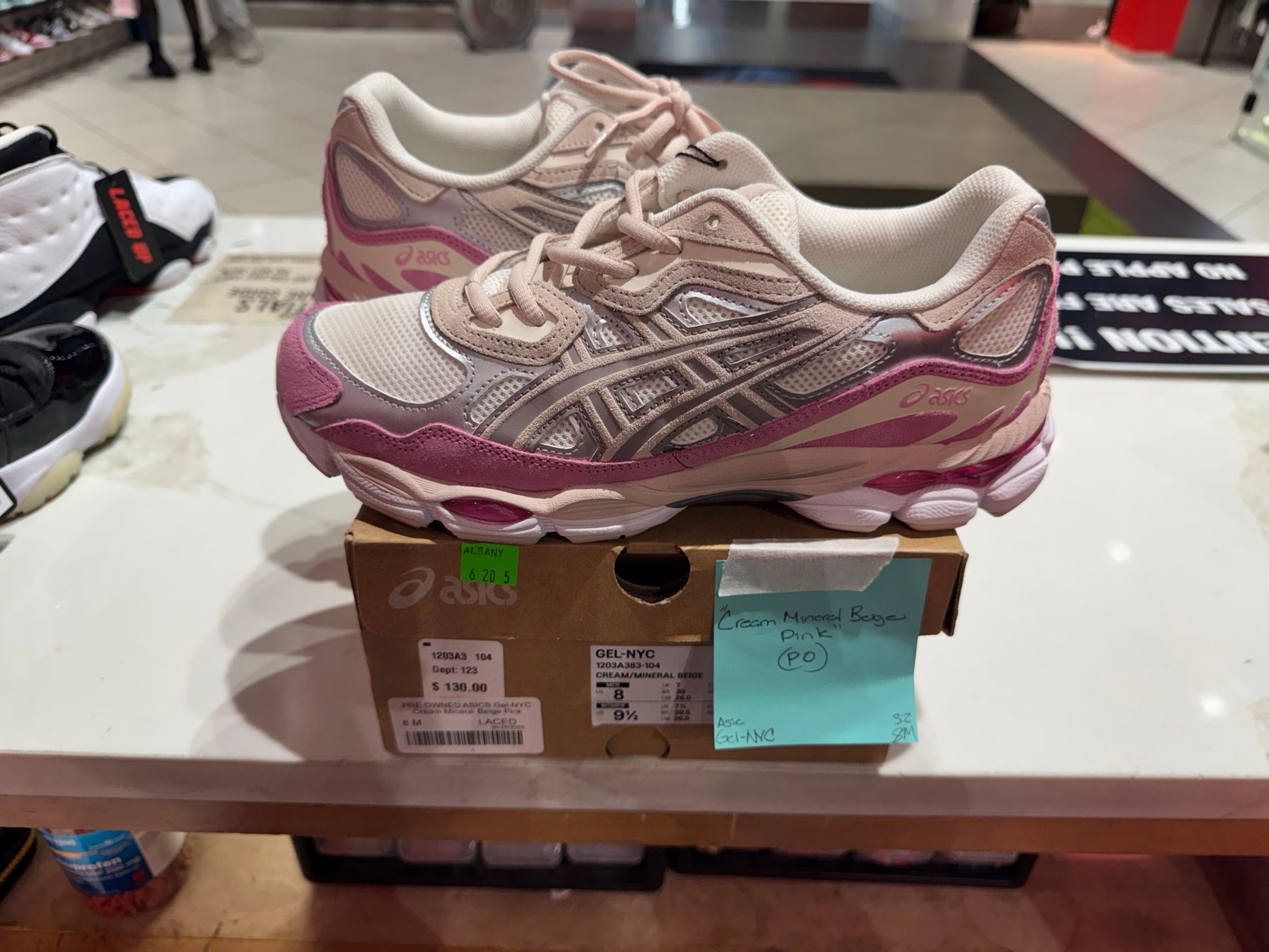PRE OWNED ASICS Gel-NYC Cream Mineral Beige Pink