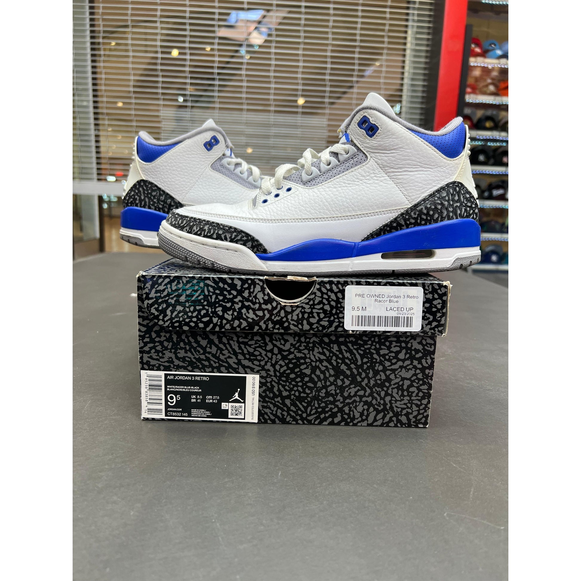 PRE OWNED Jordan 3 Retro Racer Blue