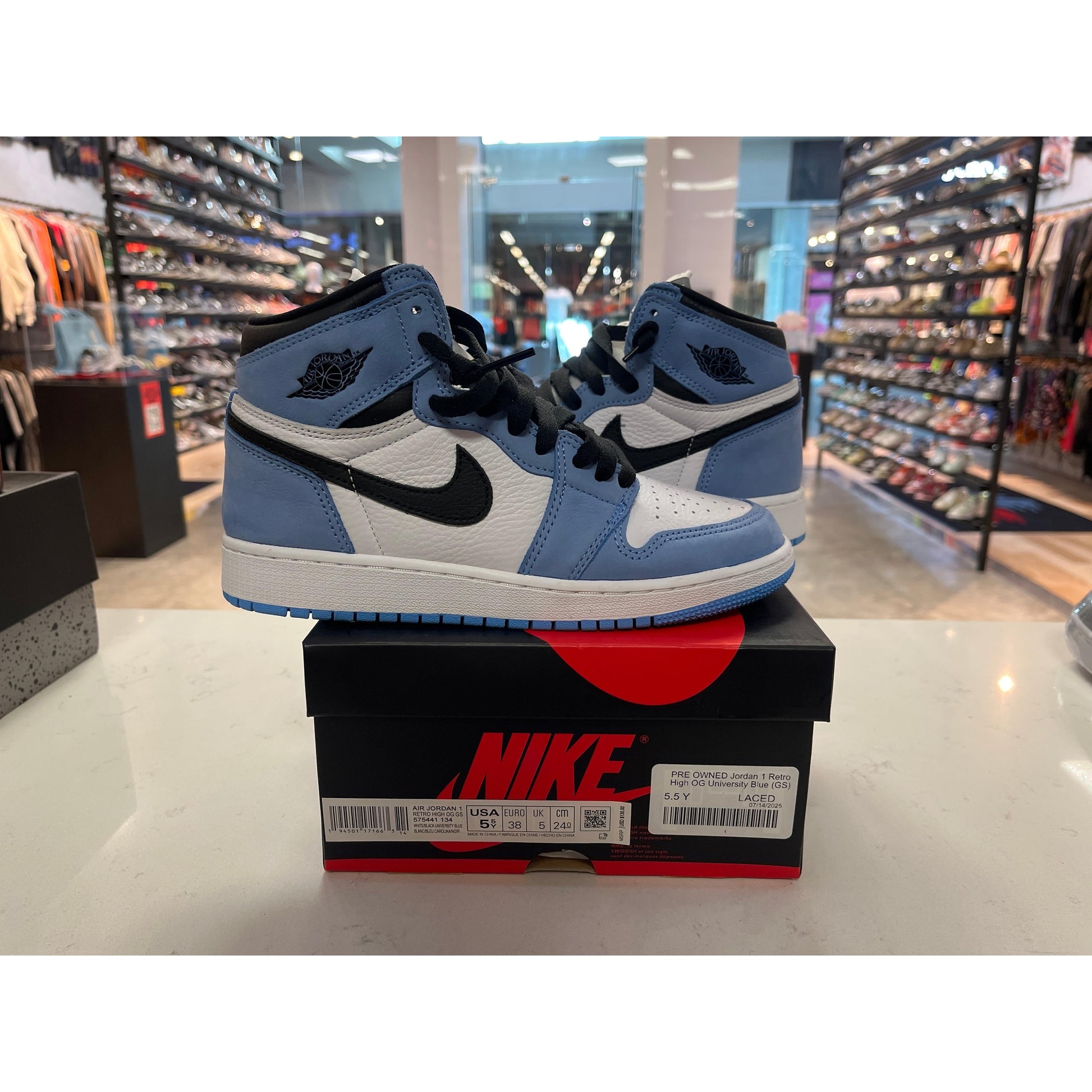 PRE OWNED Jordan 1 Retro High OG University Blue (GS)