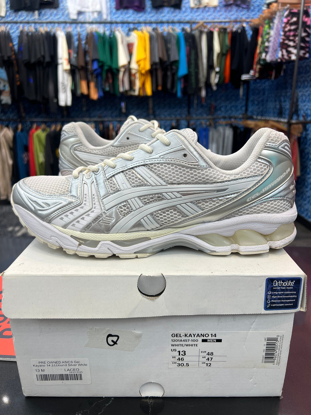 PRE OWNED ASICS Gel-Kayano 14 JJJJound Silver White