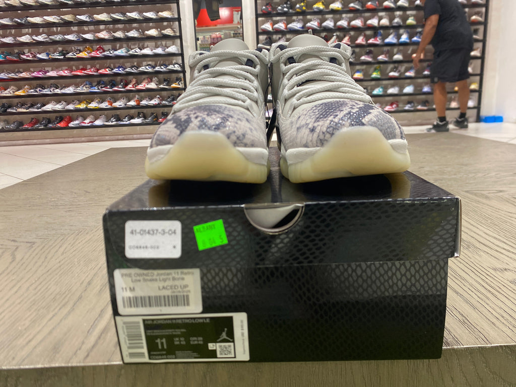 PRE OWNED Jordan 11 Retro Low Snake Light Bone