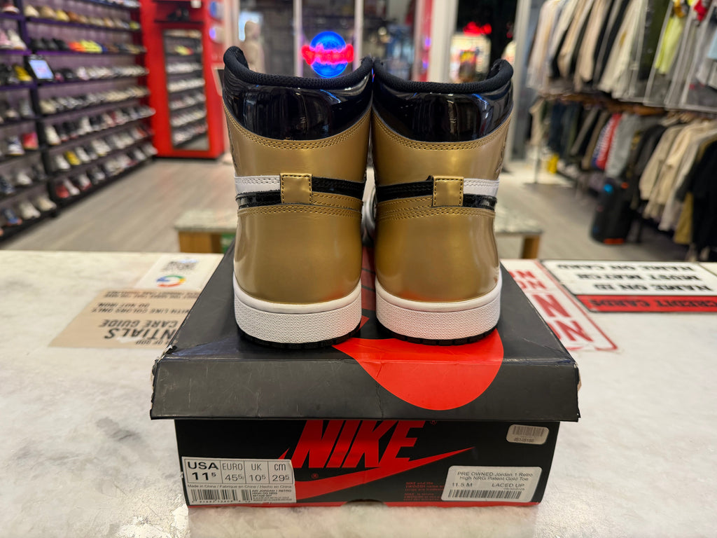 PRE OWNED Jordan 1 Retro High NRG Patent Gold Toe
