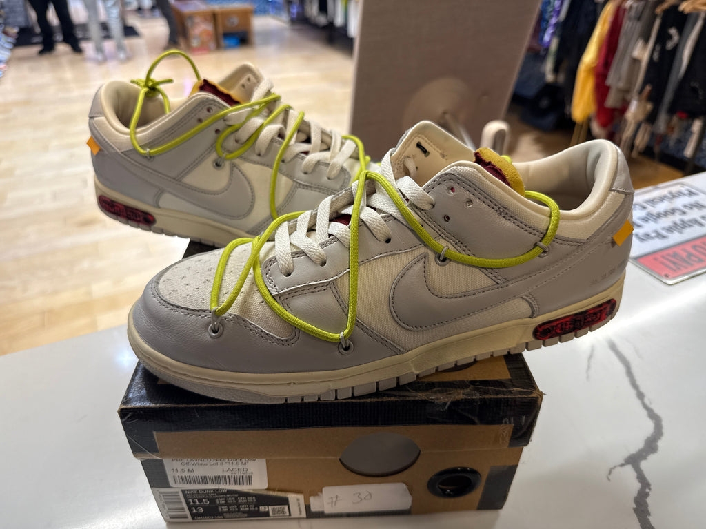 PRE OWNED Nike Dunk Low Off-White Lot 8 "11.5 M"