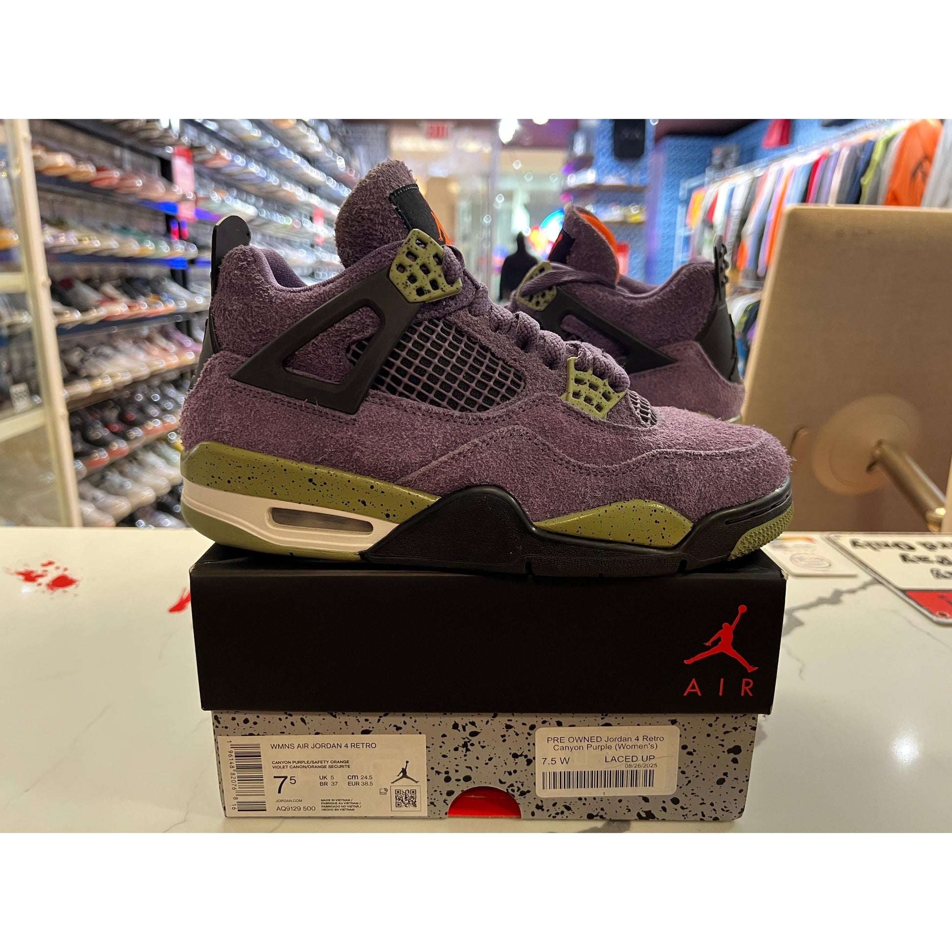 PRE OWNED Jordan 4 Retro Canyon Purple (Women's)