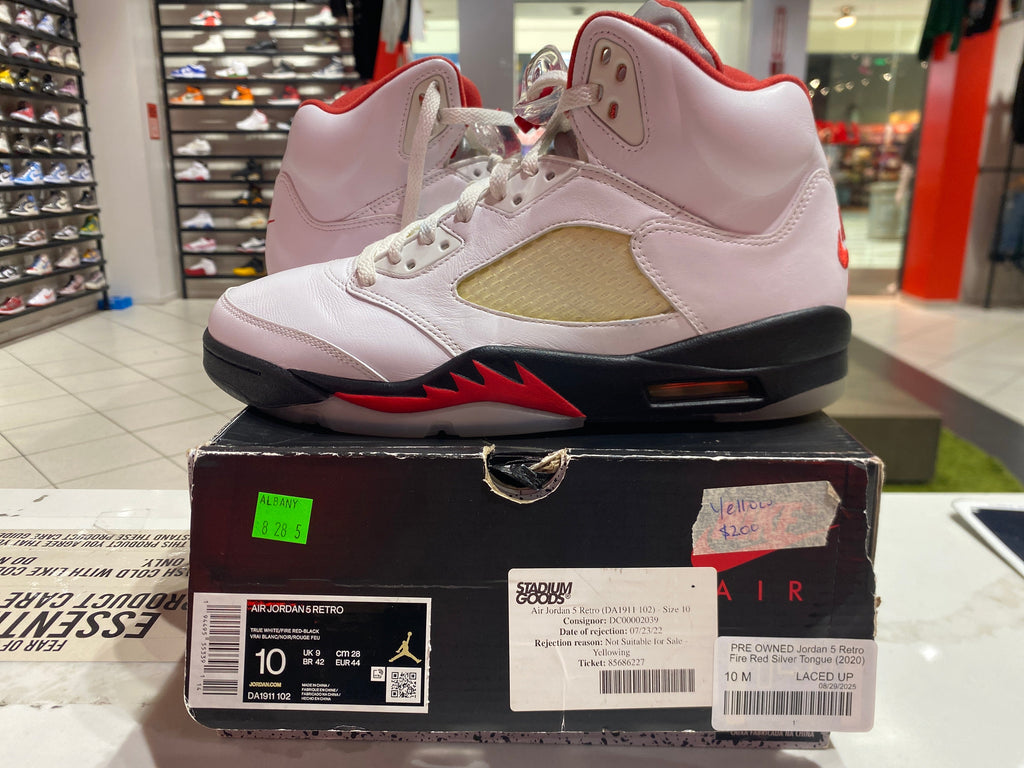 PRE OWNED Jordan 5 Retro Fire Red Silver Tongue (2020)