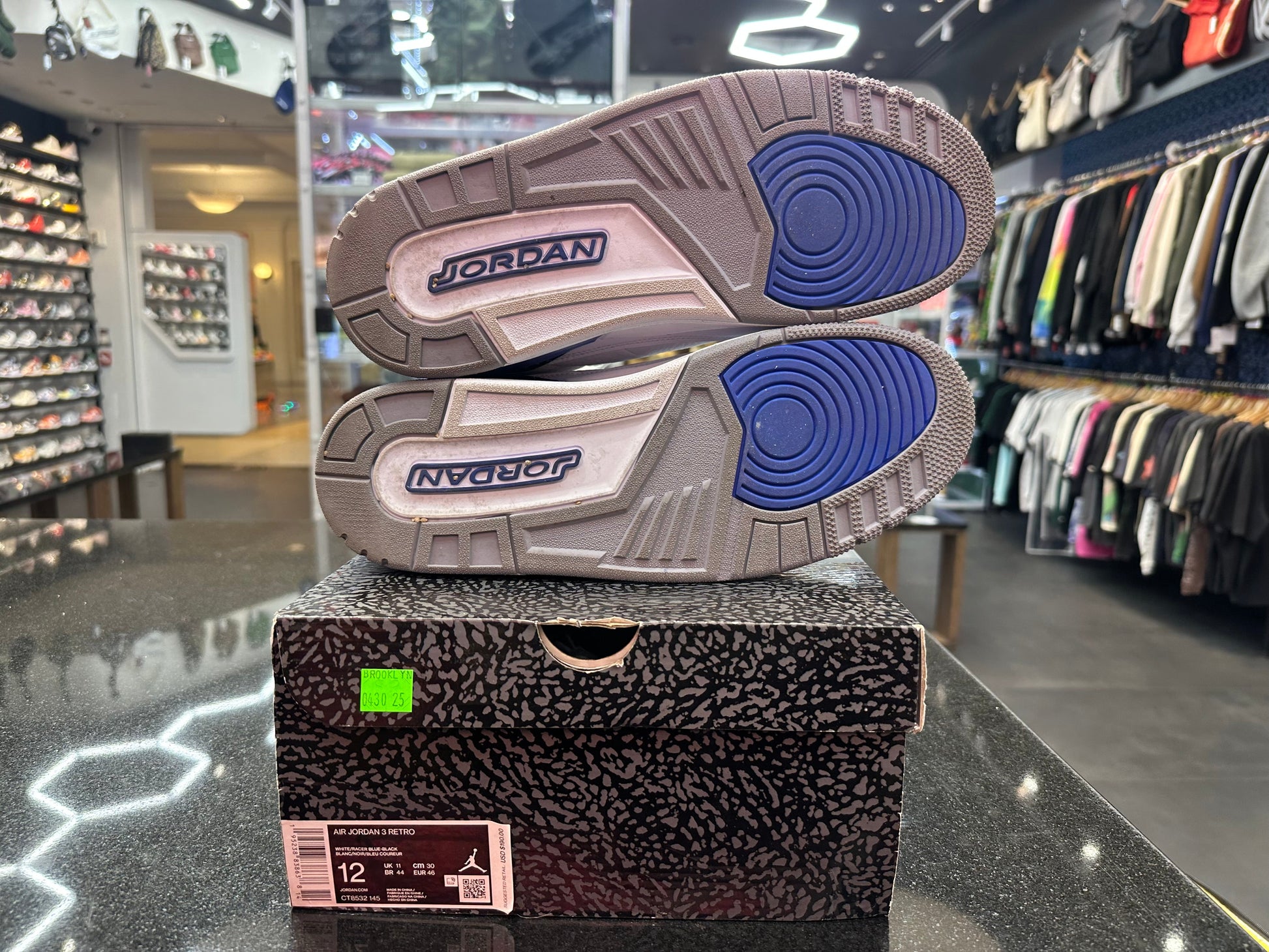 PRE OWNED Jordan 3 Retro Racer Blue