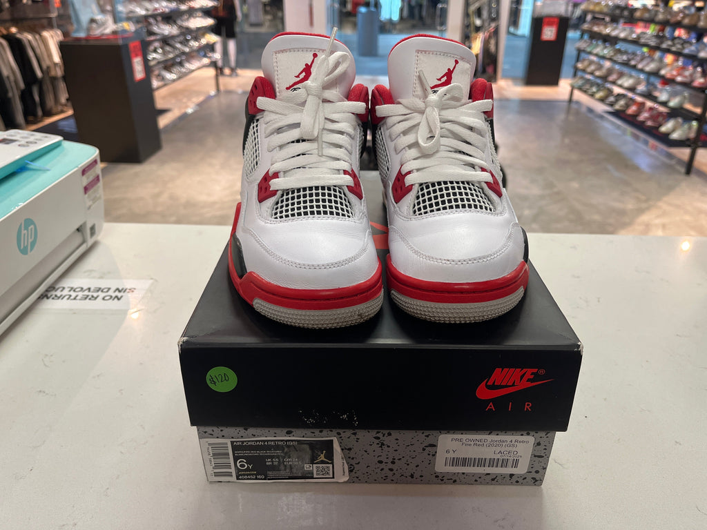 PRE OWNED Jordan 4 Retro Fire Red (2020) (GS)