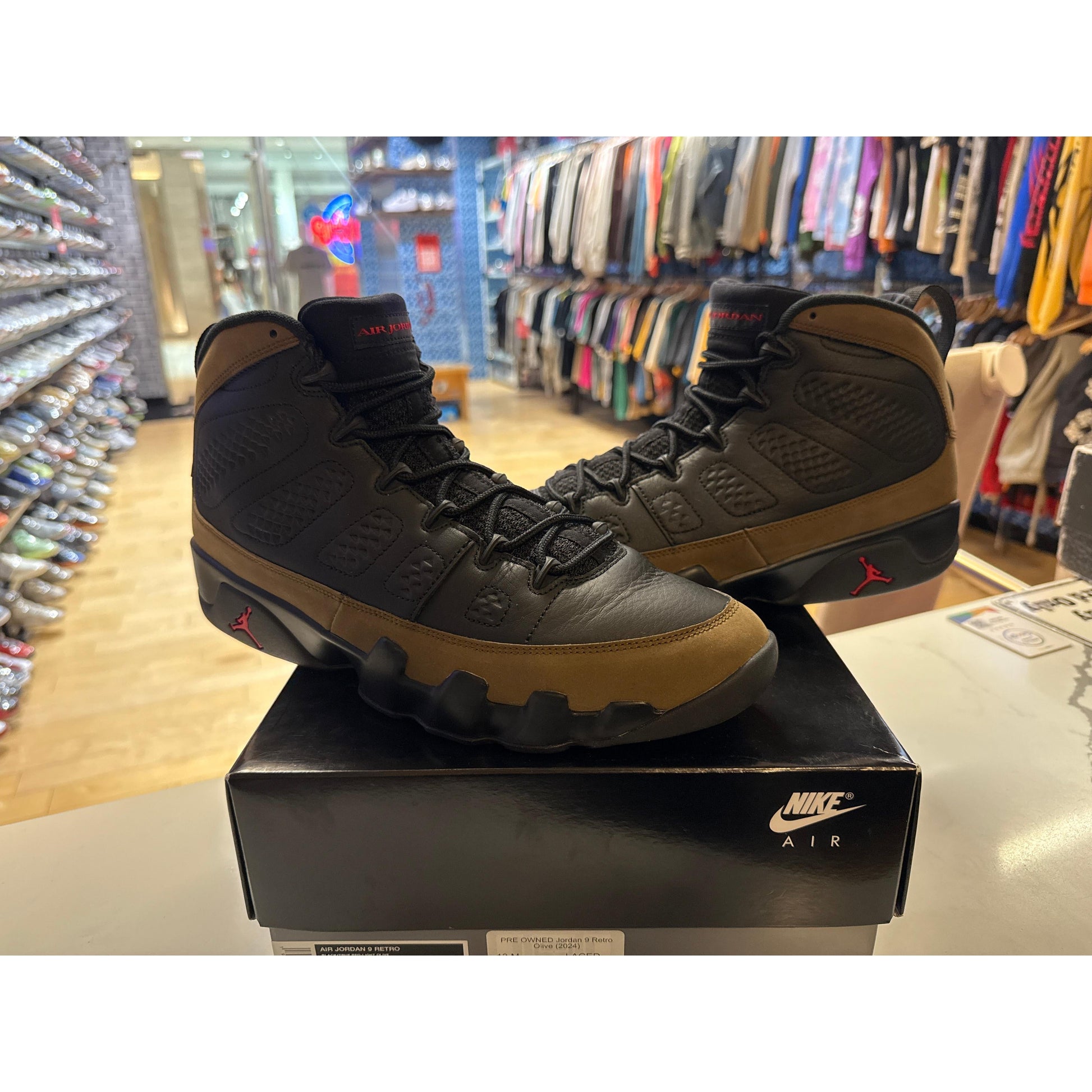 PRE OWNED Jordan 9 Retro Olive (2024)