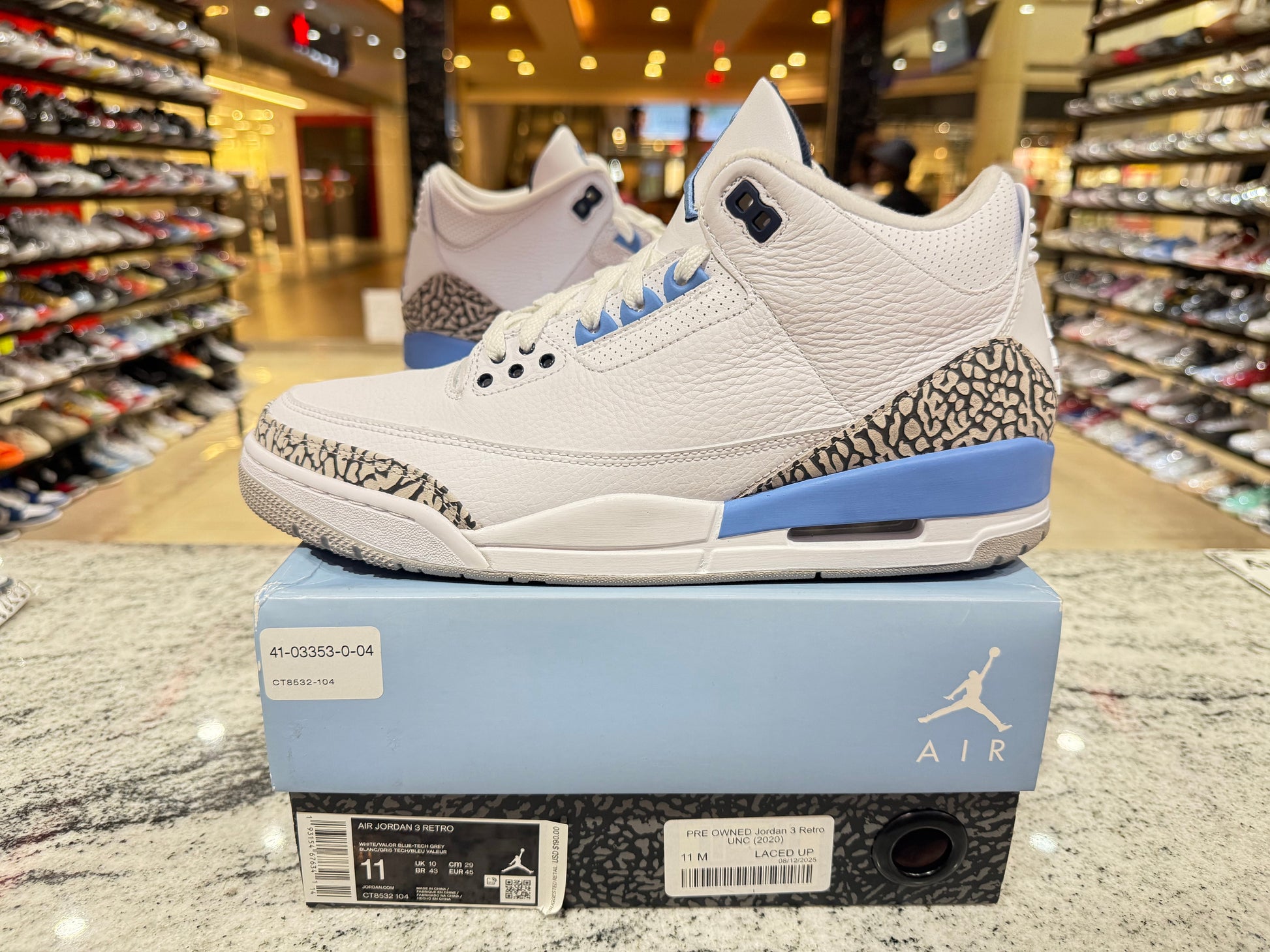 PRE OWNED Jordan 3 Retro UNC (2020)