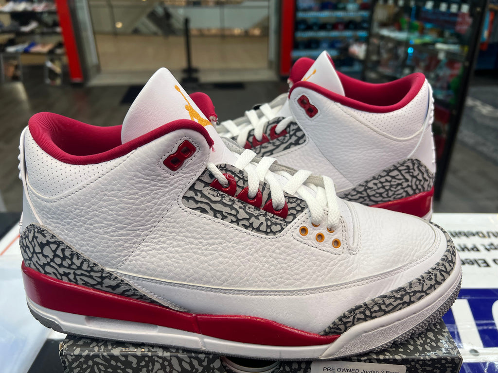PRE OWNED Jordan 3 Retro Cardinal Red