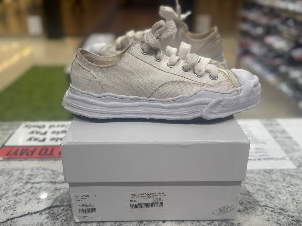 PRE OWNED Maison Mihara Yasuhiro Hank OG Sole Canvas Low White