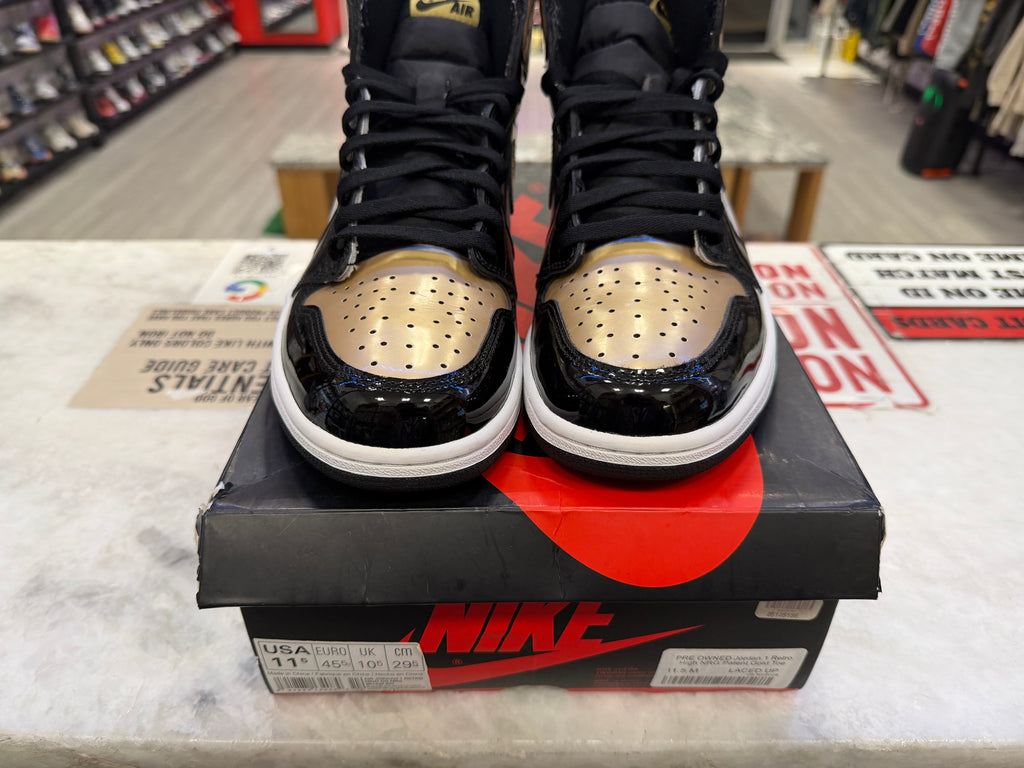 PRE OWNED Jordan 1 Retro High NRG Patent Gold Toe