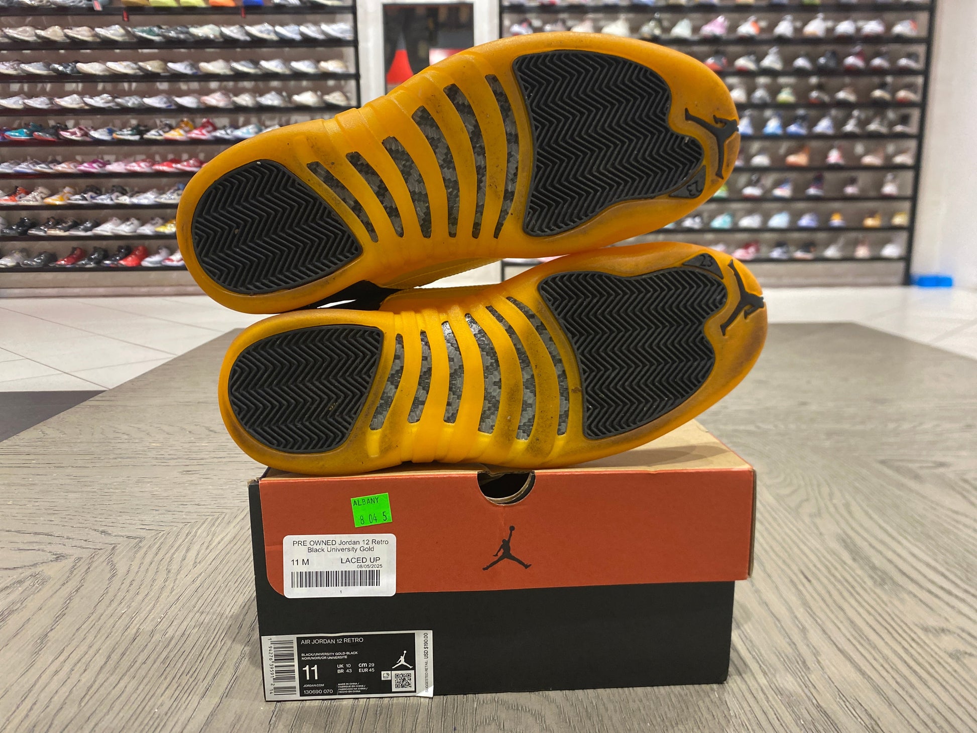 PRE OWNED Jordan 12 Retro Black University Gold