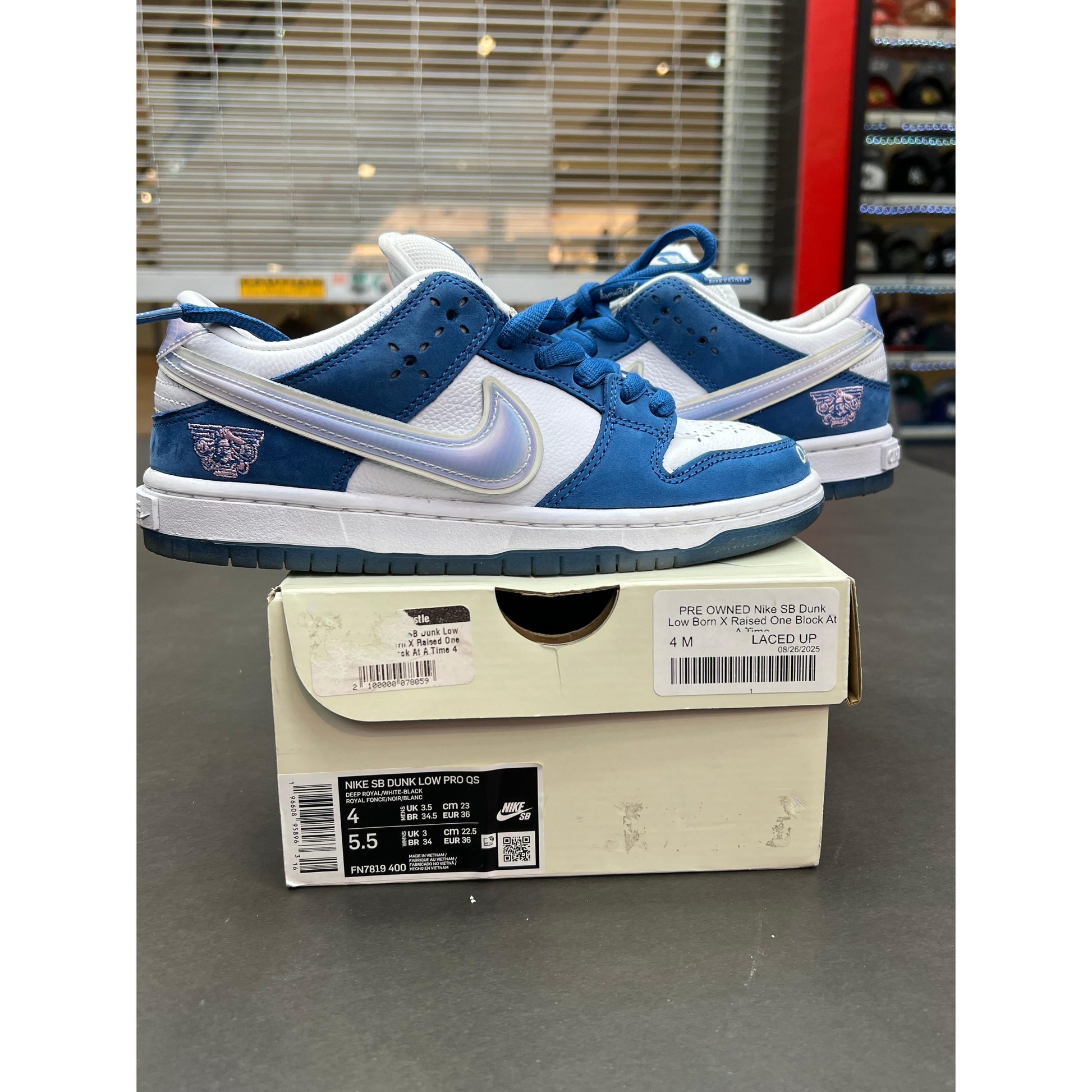 PRE OWNED Nike SB Dunk Low Born X Raised One Block At A Time