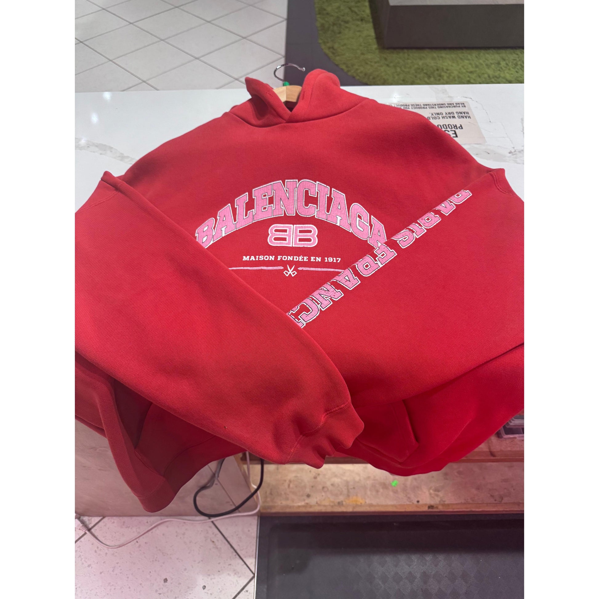 PRE OWNED Balenciaga Maison Balenciaga Hoodie Red