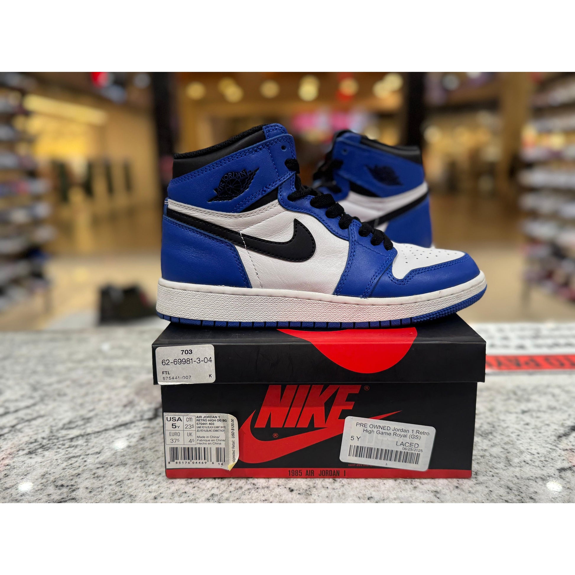 PRE OWNED Jordan 1 Retro High Hyper Royal (GS)