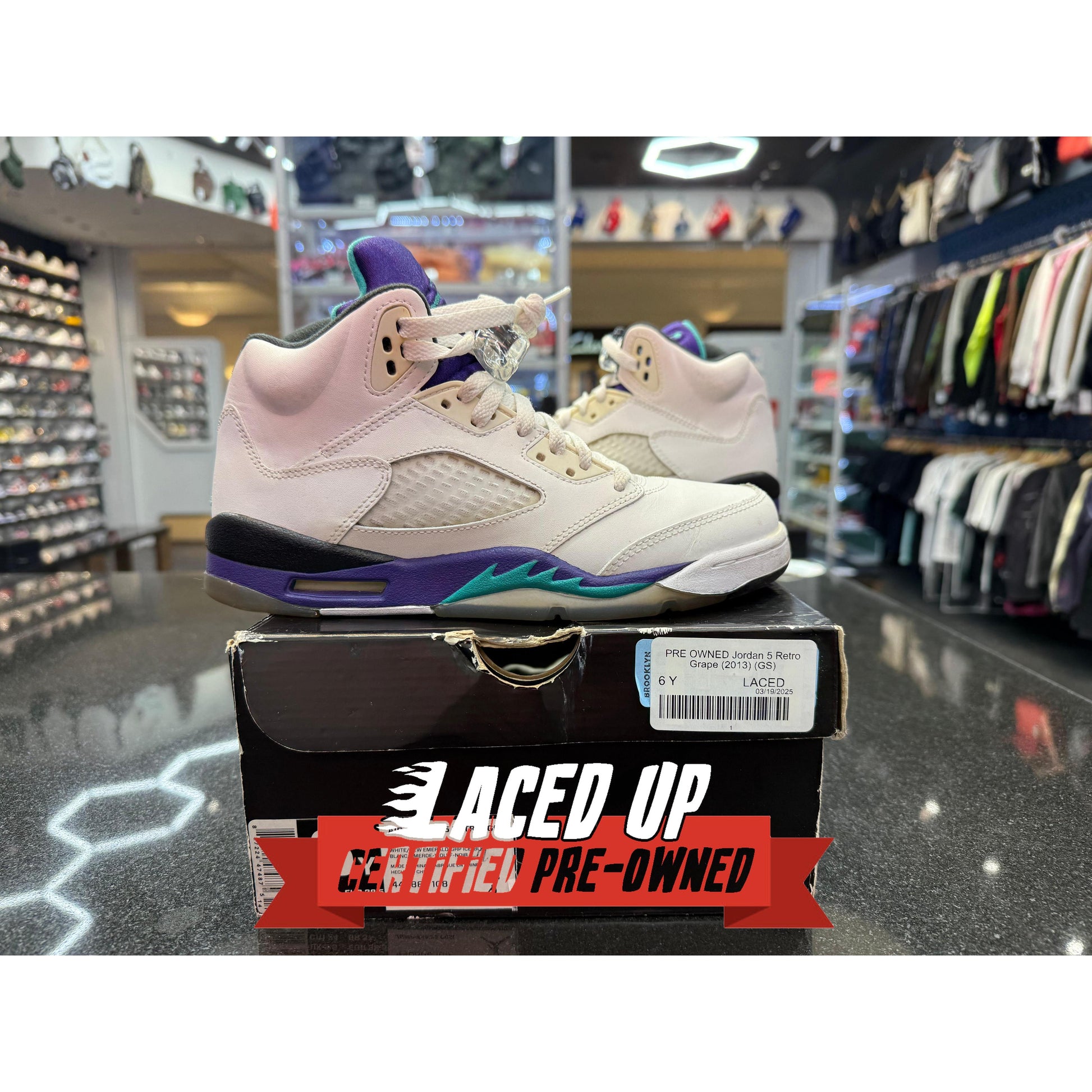 PRE OWNED Jordan 5 Retro Grape (2013) (GS)