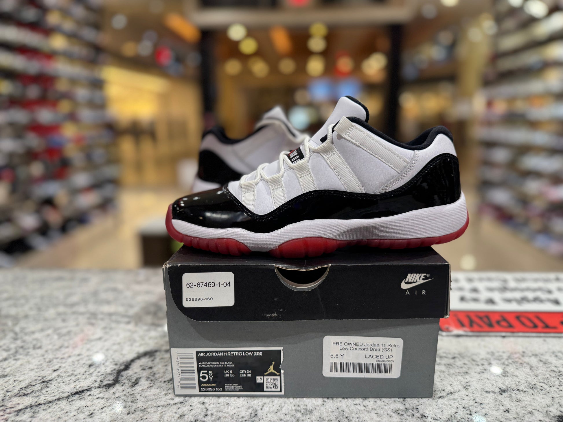 PRE OWNED Jordan 11 Retro Low Concord Bred (GS)