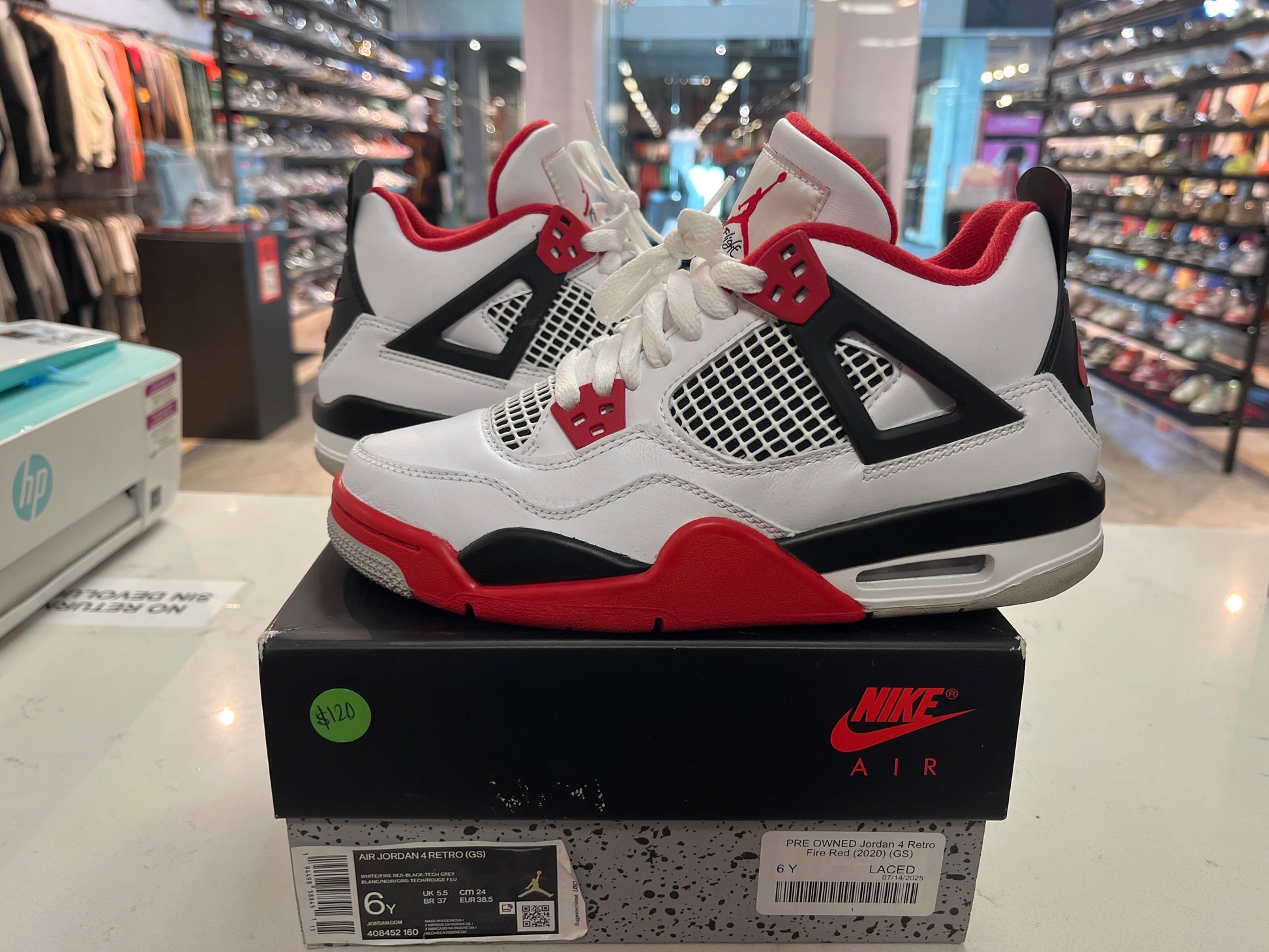 PRE OWNED Jordan 4 Retro Fire Red (2020) (GS)