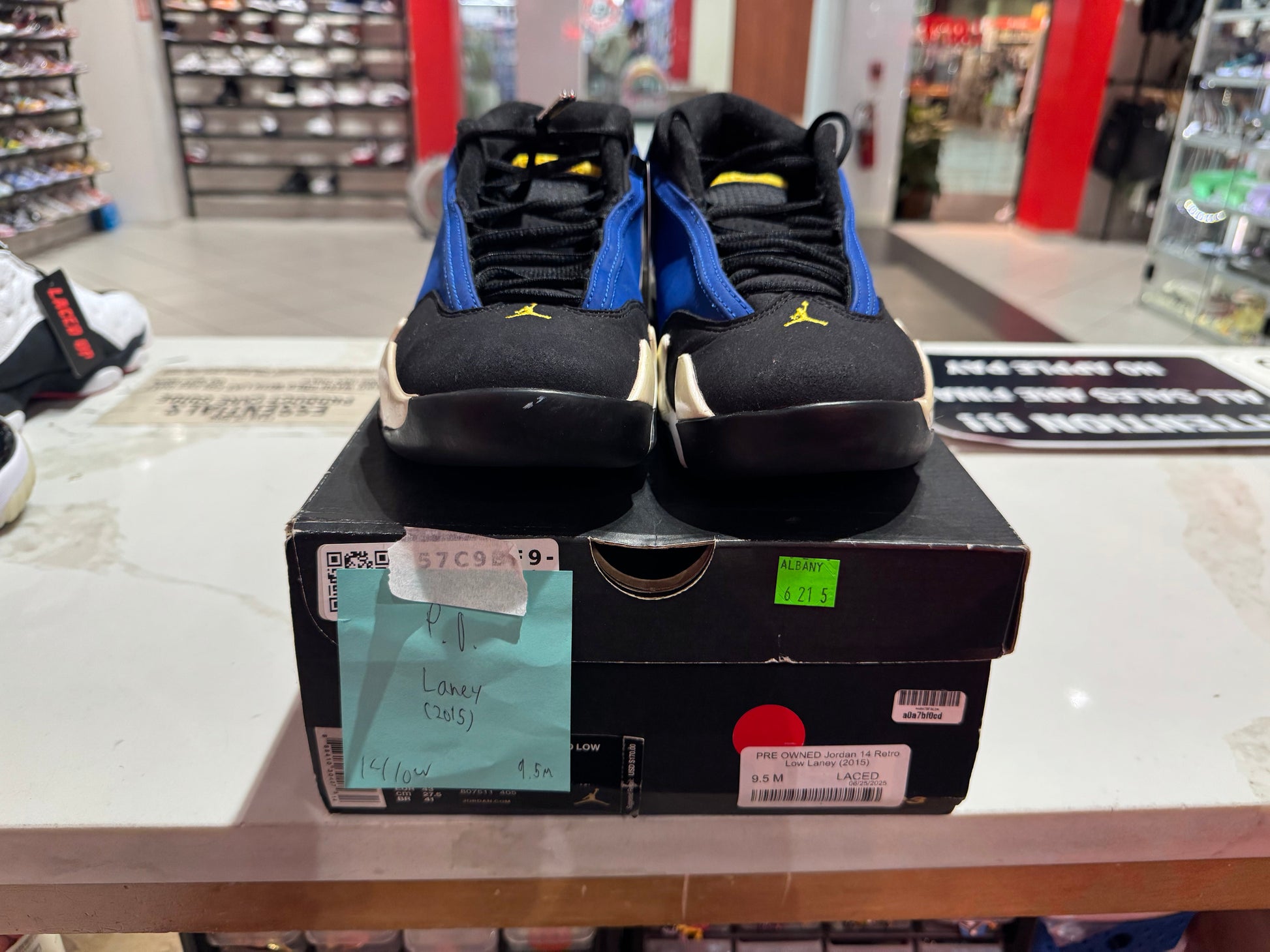 PRE OWNED Jordan 14 Retro Low Laney (2015)