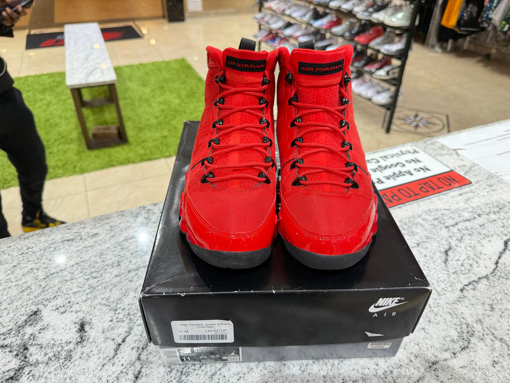 PRE OWNED Jordan 9 Retro Chile Red