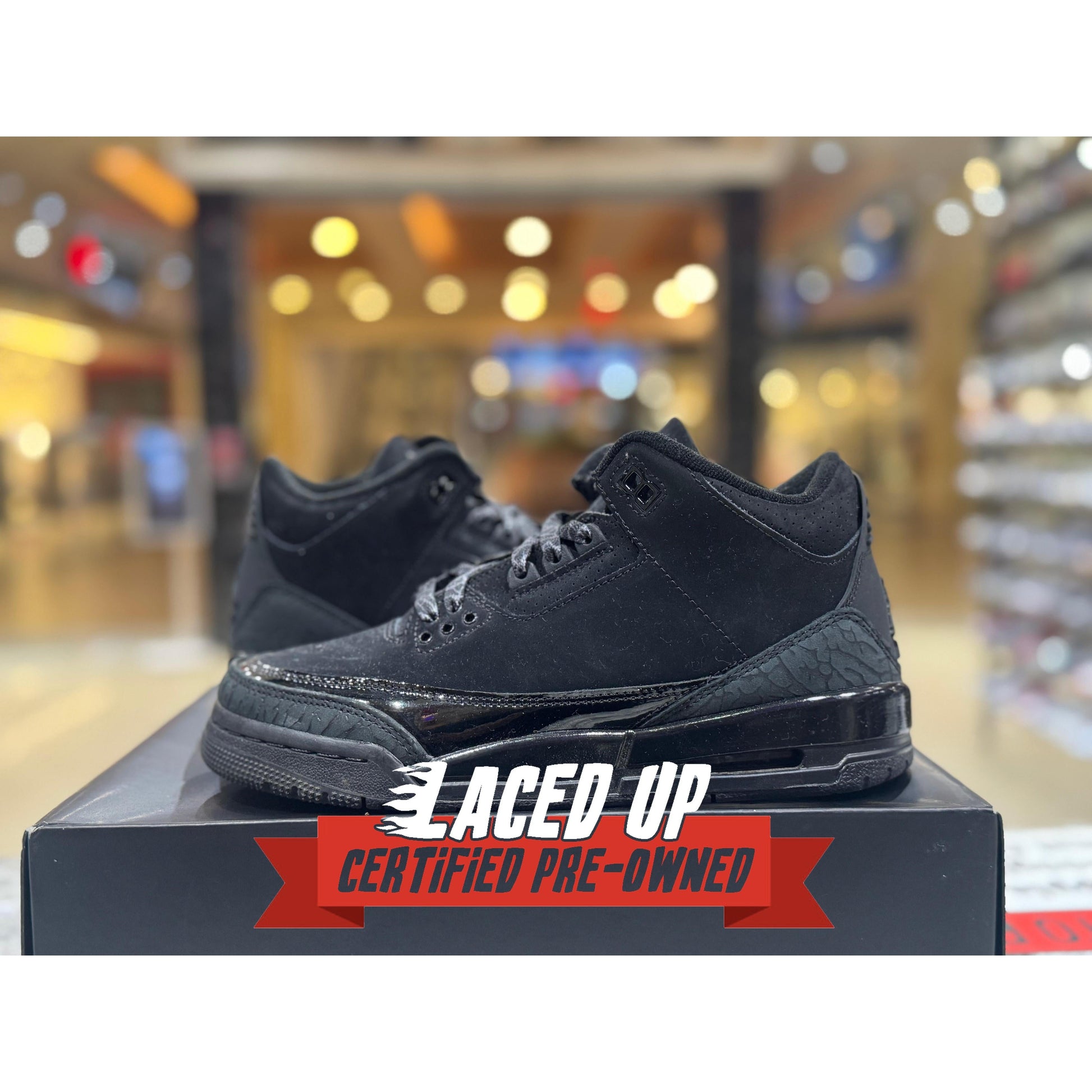 PRE OWNED Jordan 3 Retro Black Cat (2025) (GS)