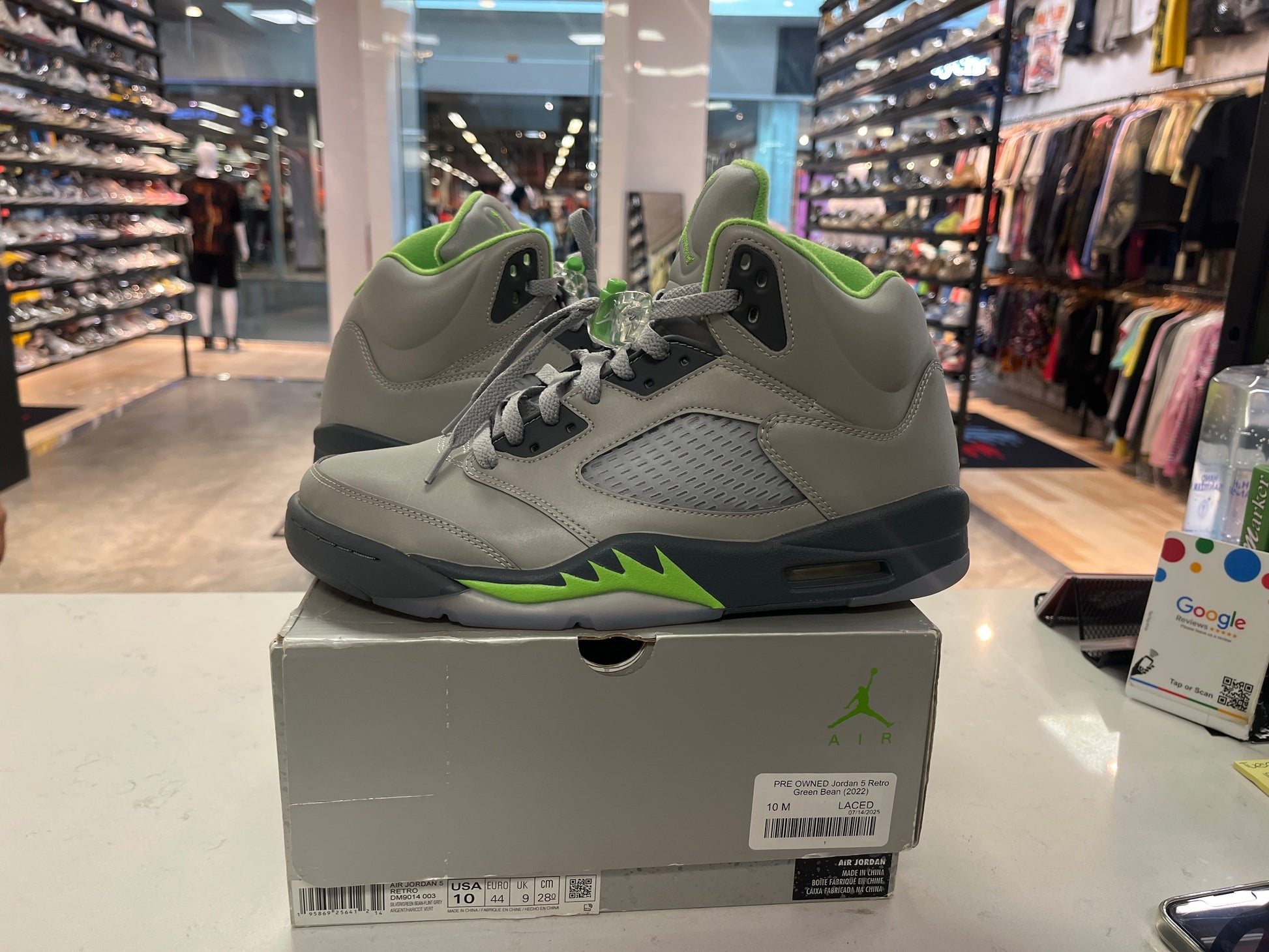 PRE OWNED Jordan 5 Retro Green Bean (2022)