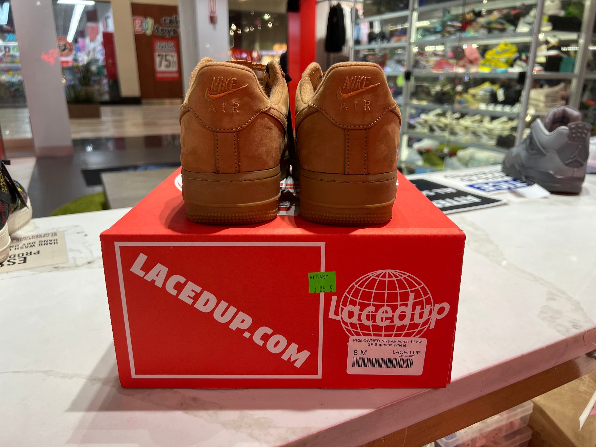 PRE OWNED Nike Air Force 1 Low SP Supreme Wheat