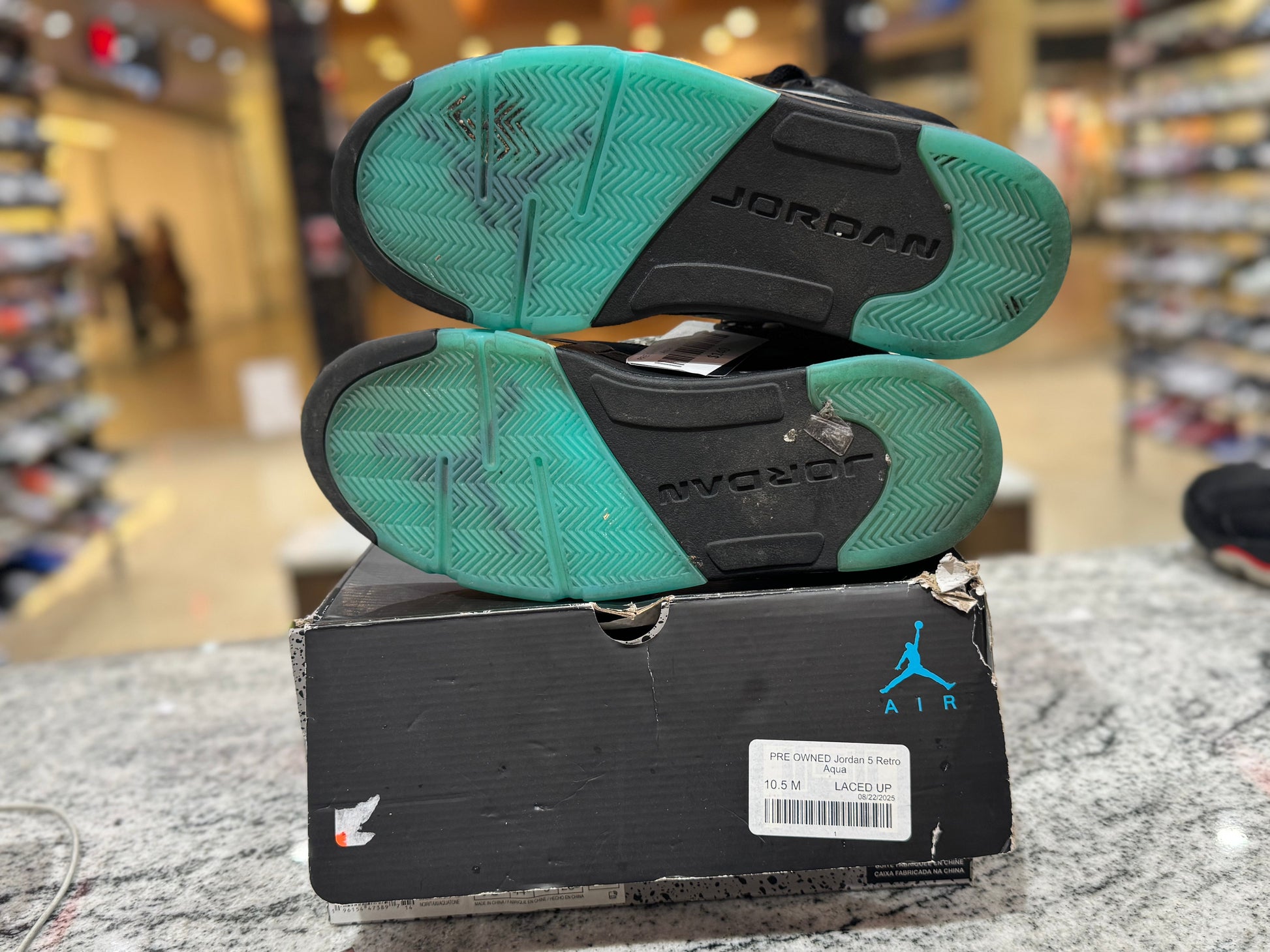 PRE OWNED Jordan 5 Retro Aqua