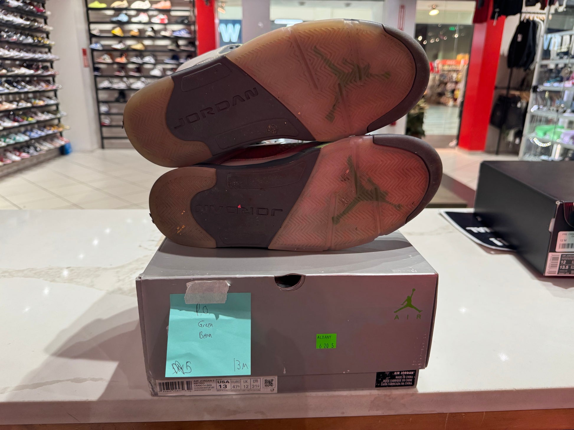 PRE OWNED Jordan 5 Retro Green Bean (2022)